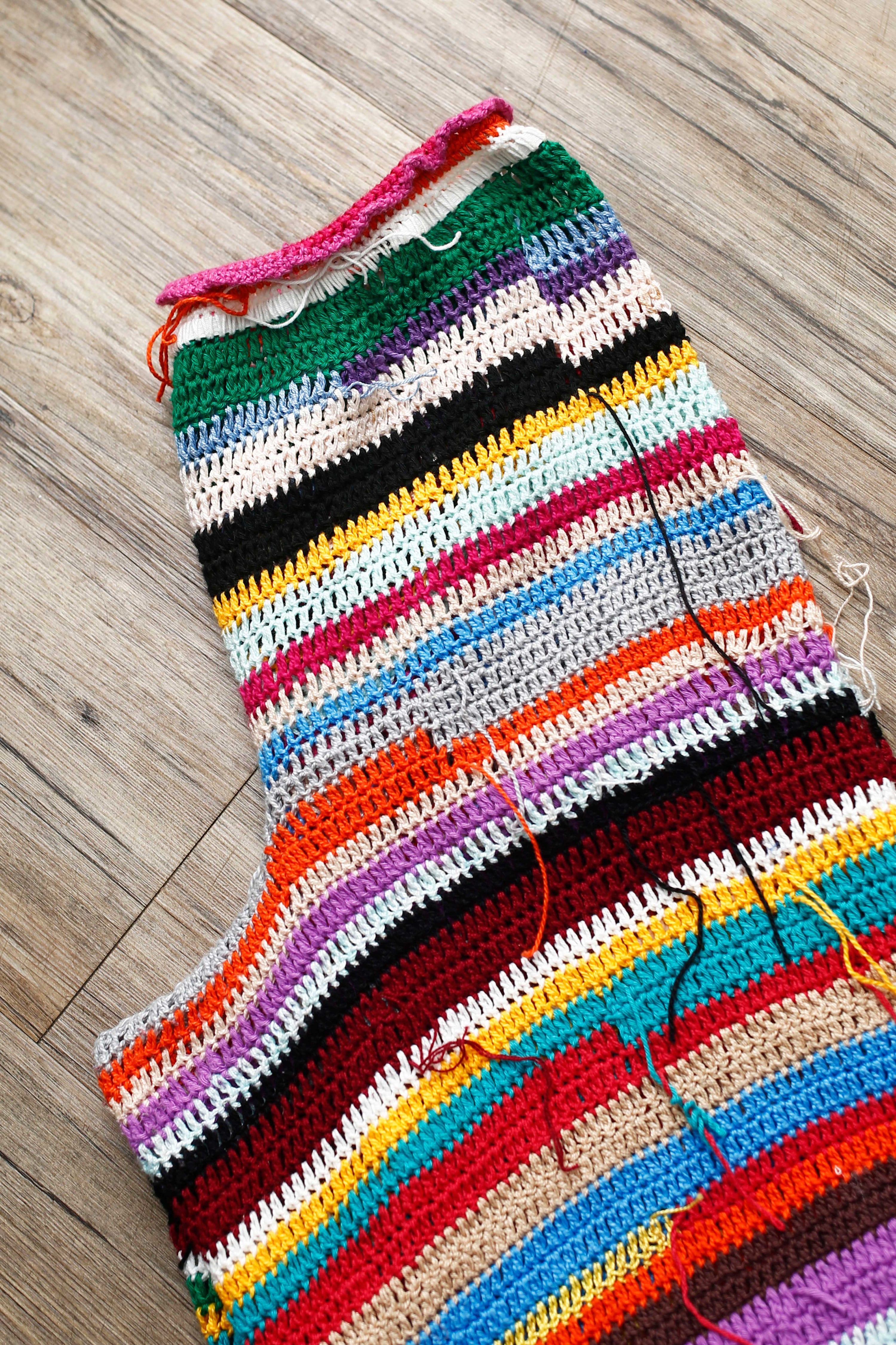 Handmade Multicolored Crochet Pants