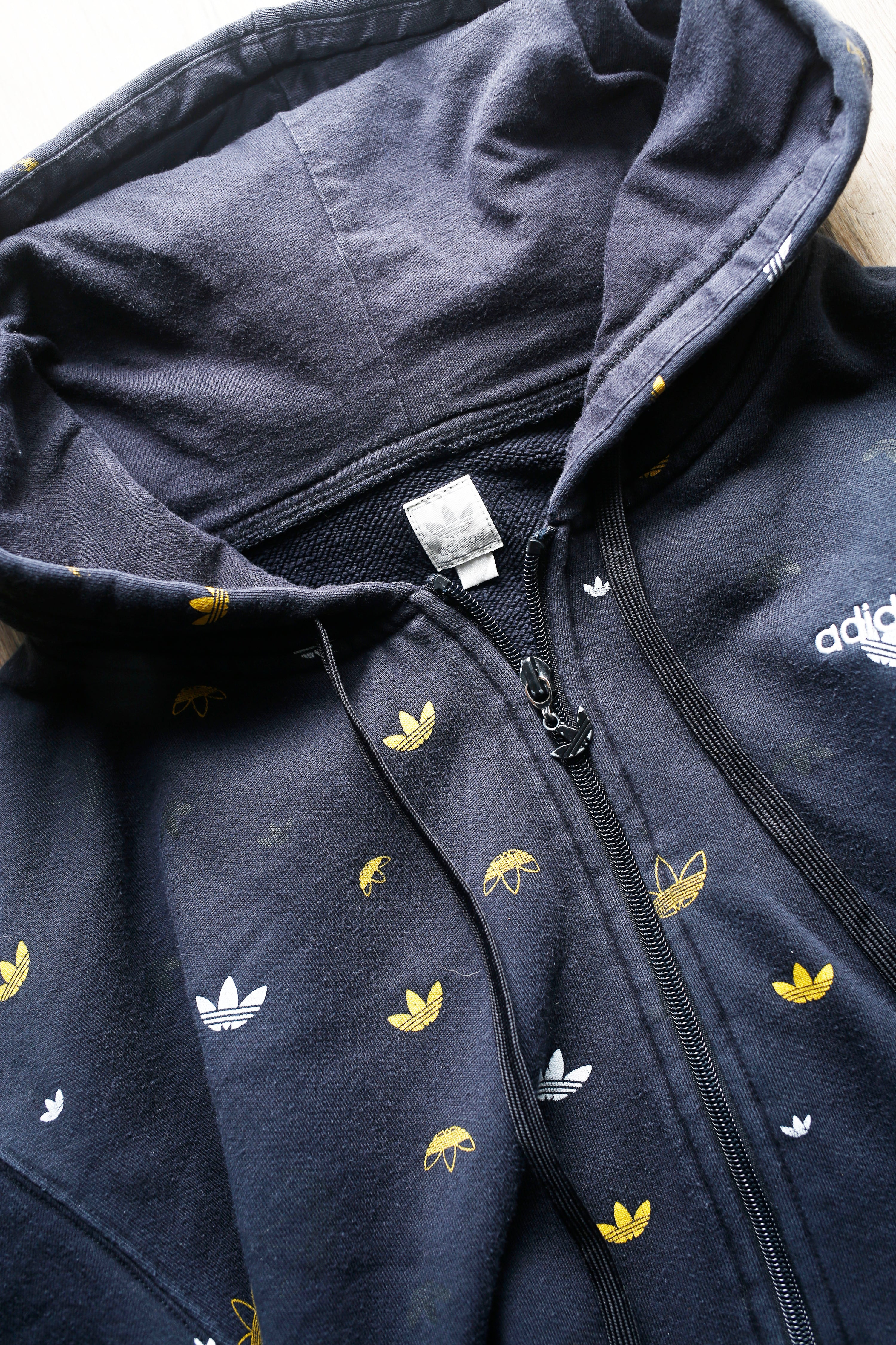Vintage Adidas Logo Hoodie Full Pattern