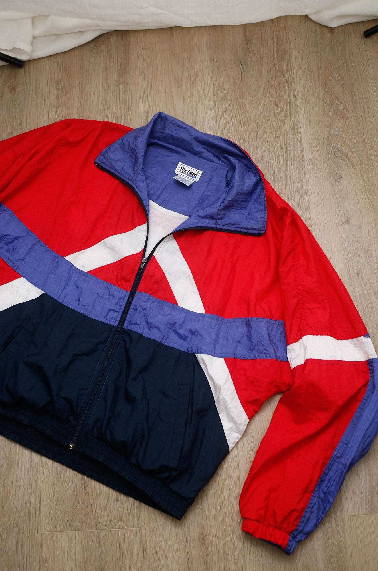 VTG EUC Rare Retro Athletic MacGregor Patriotic Windbreaker Jacket