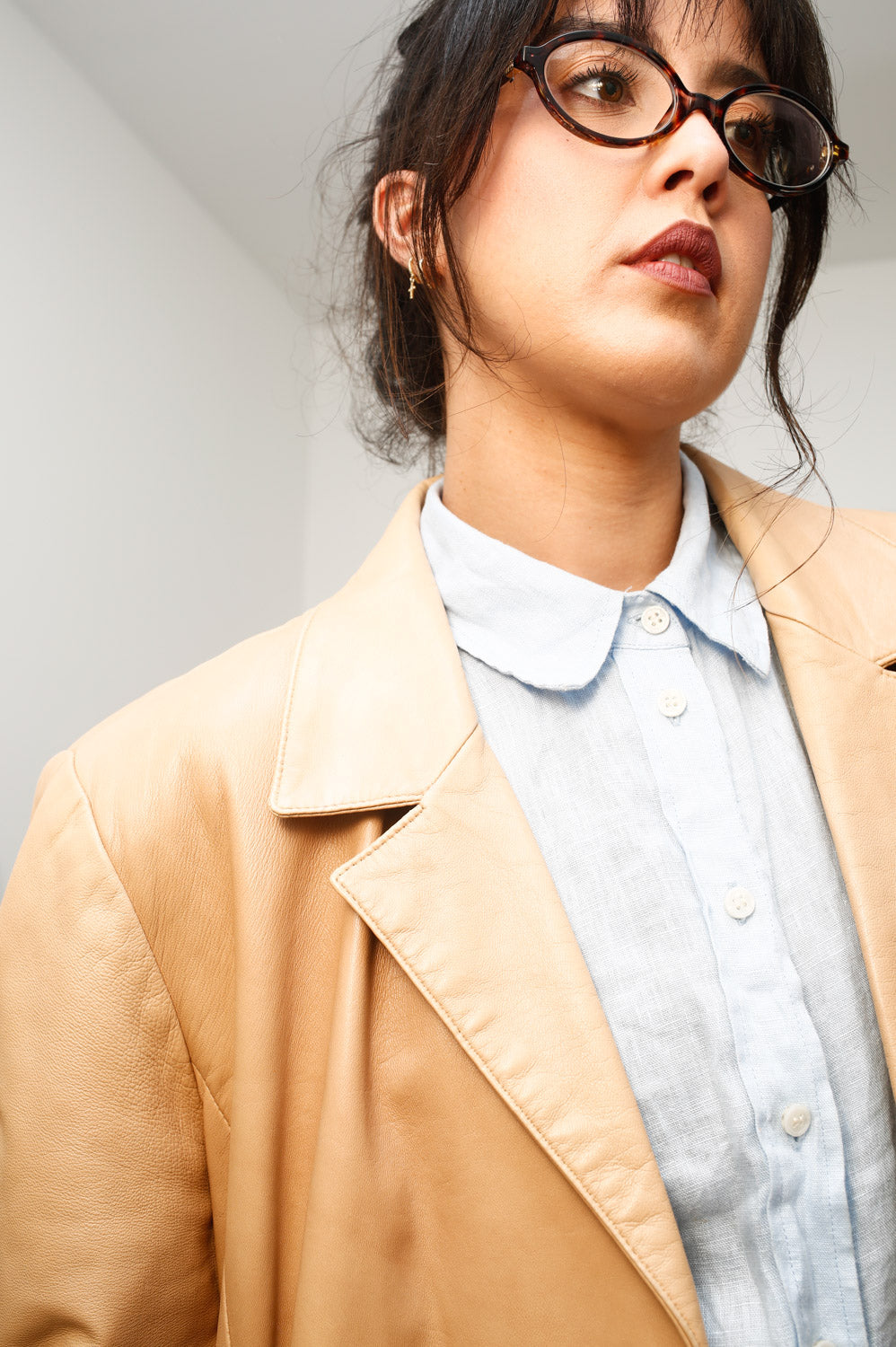 Danier 100% Leather Blazer – Nude Beige