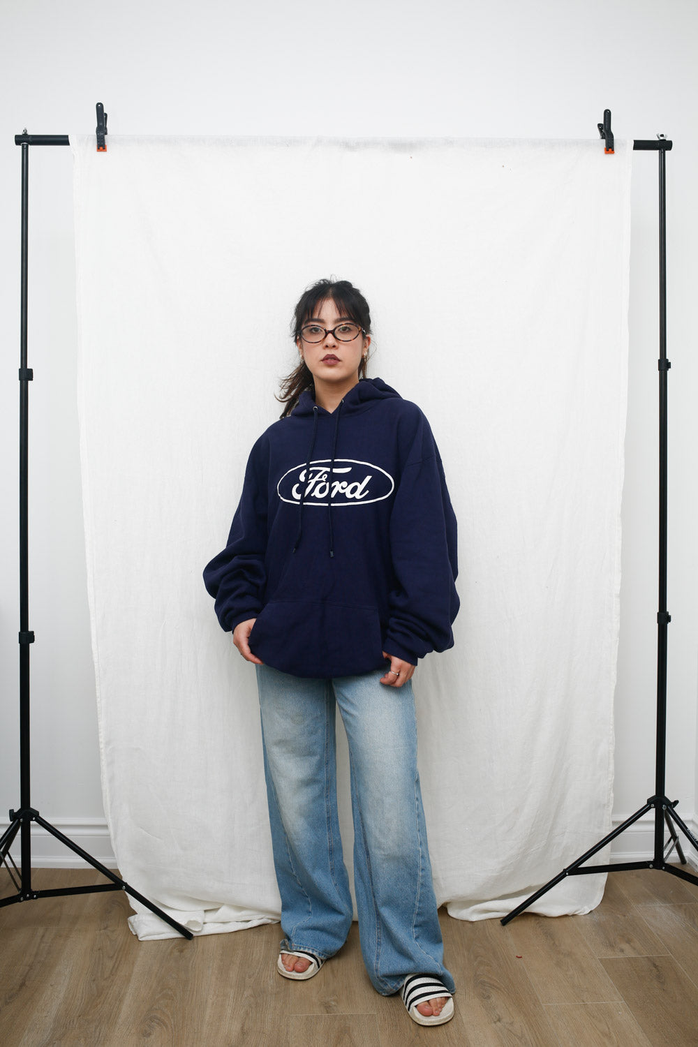 Vintage 1990's Ford Hoodie – Navy Blue