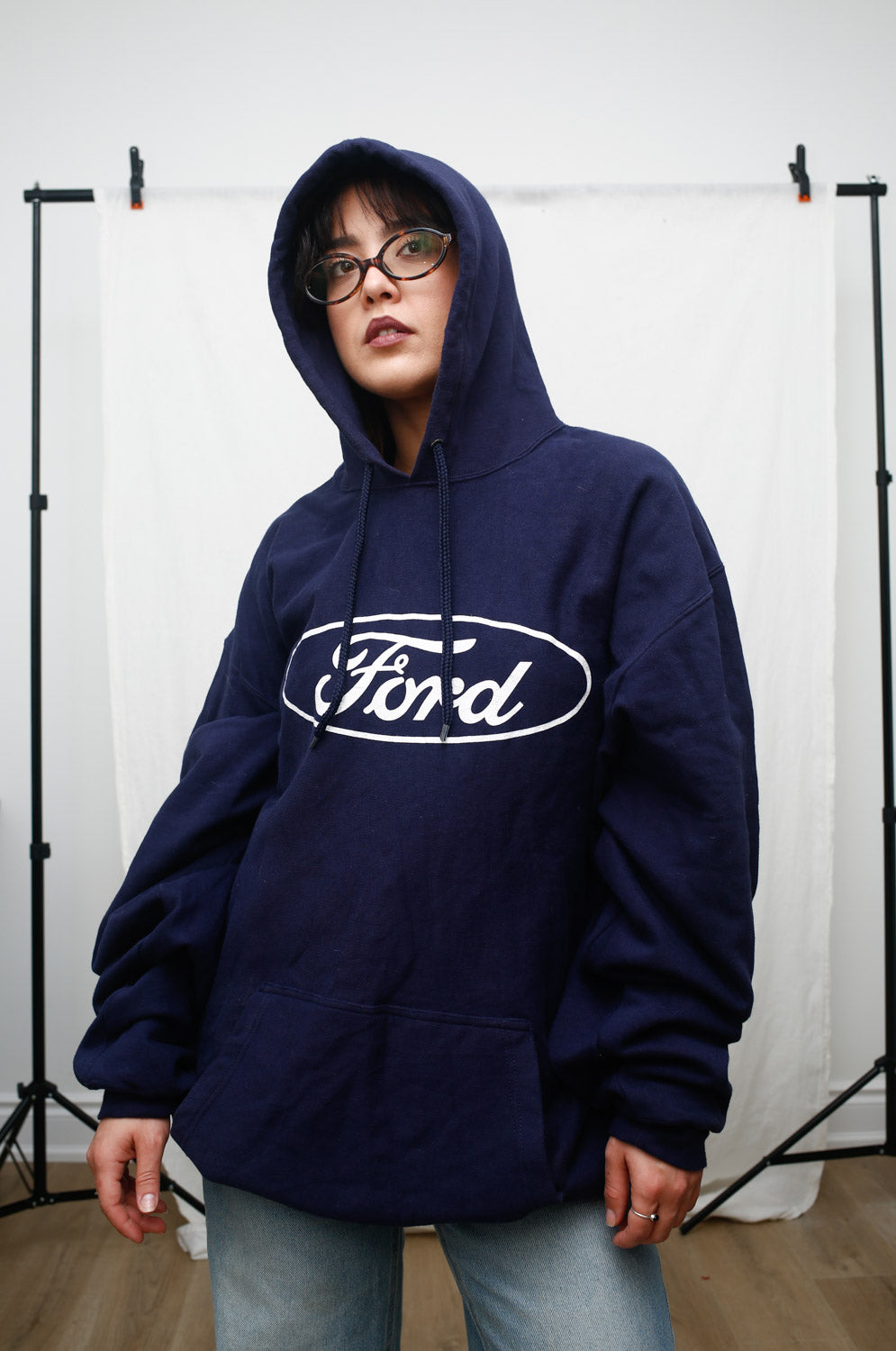 Vintage 1990's Ford Hoodie – Navy Blue