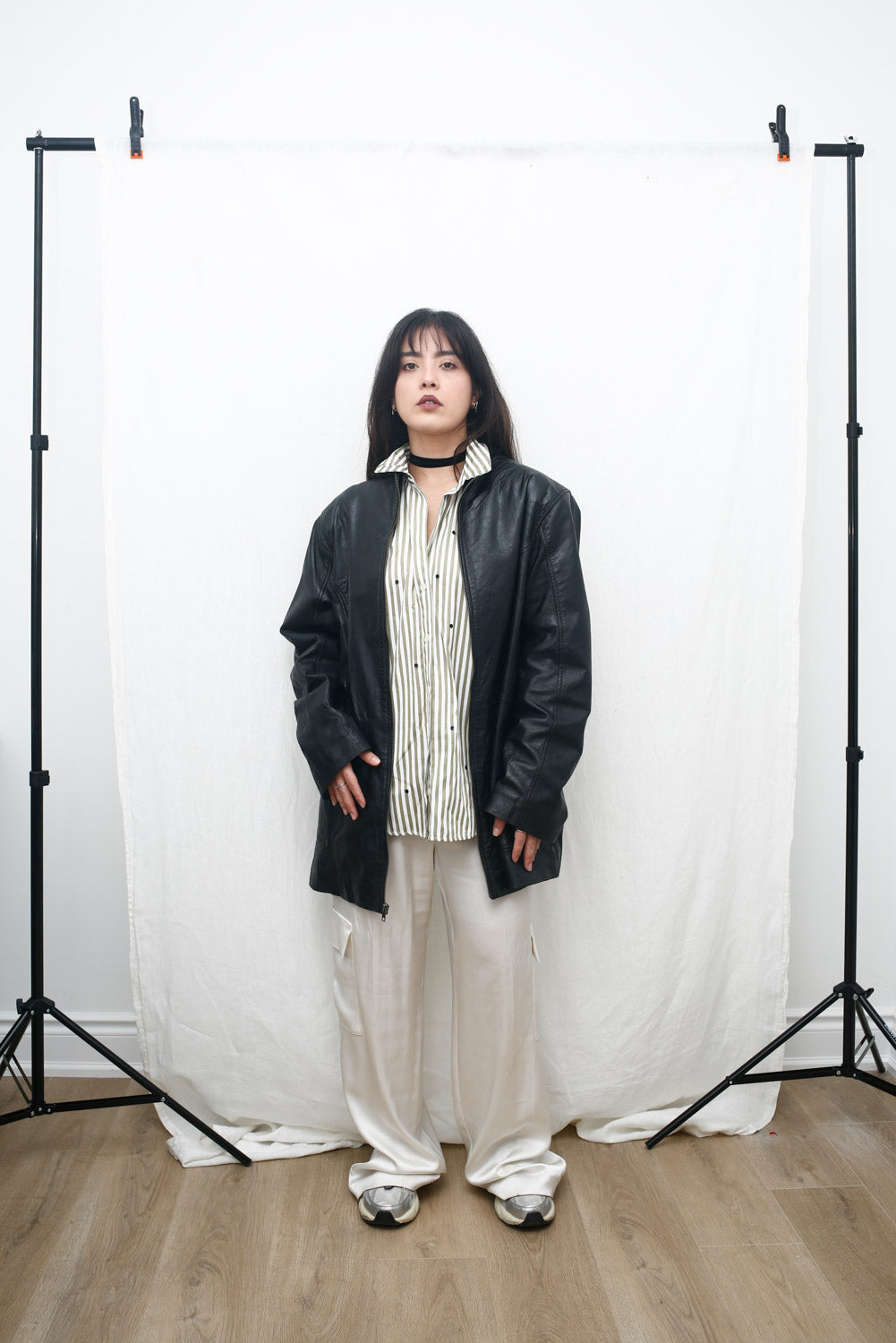 Jessica Black Jacket 100% Leather – Longline Minimal Fit