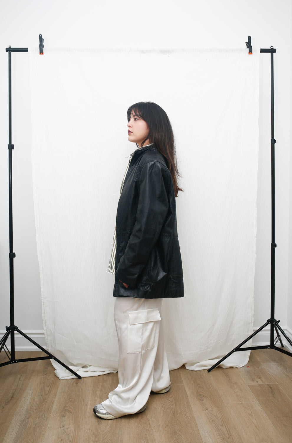 Jessica Black Jacket 100% Leather – Longline Minimal Fit