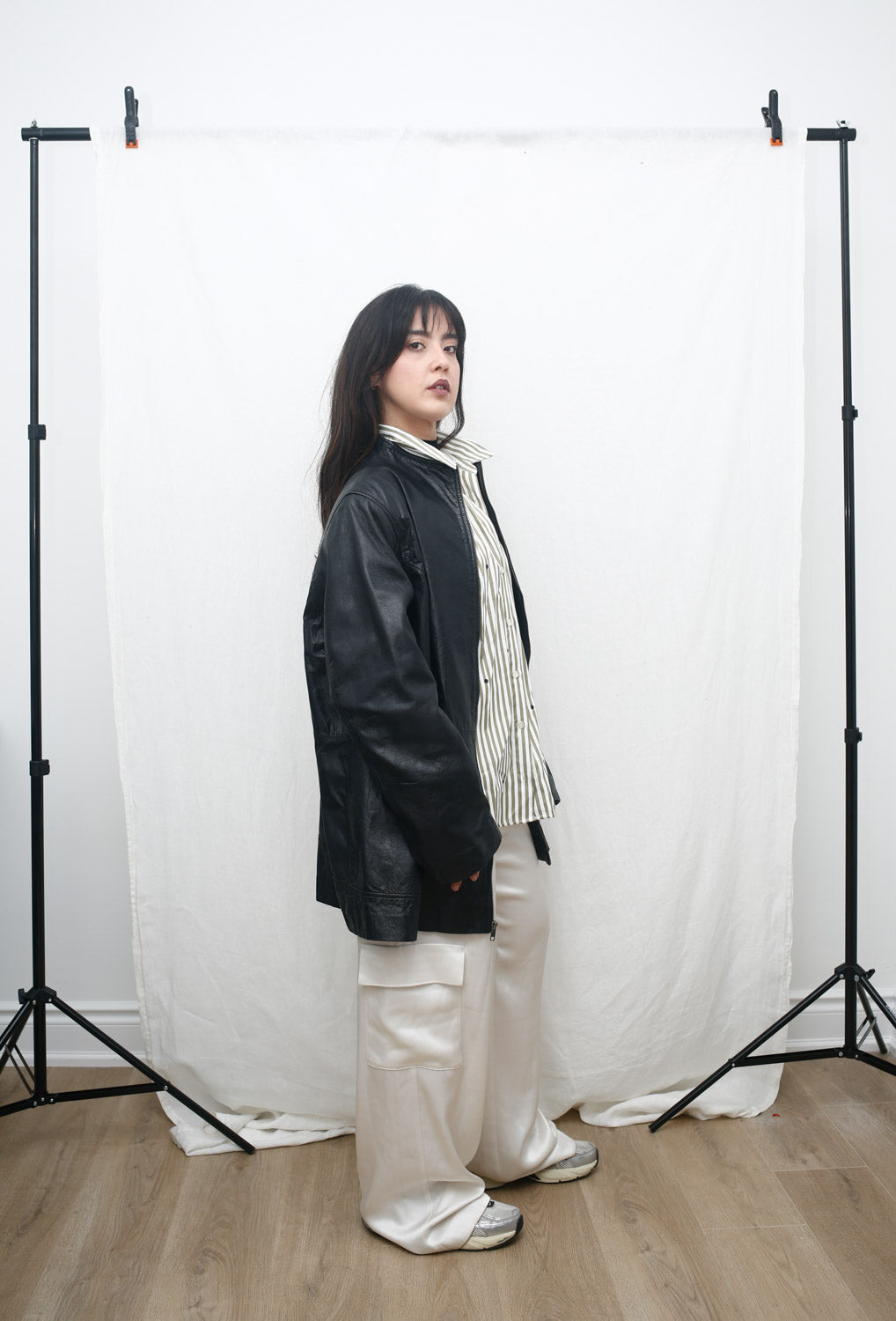 Jessica Black Jacket 100% Leather – Longline Minimal Fit