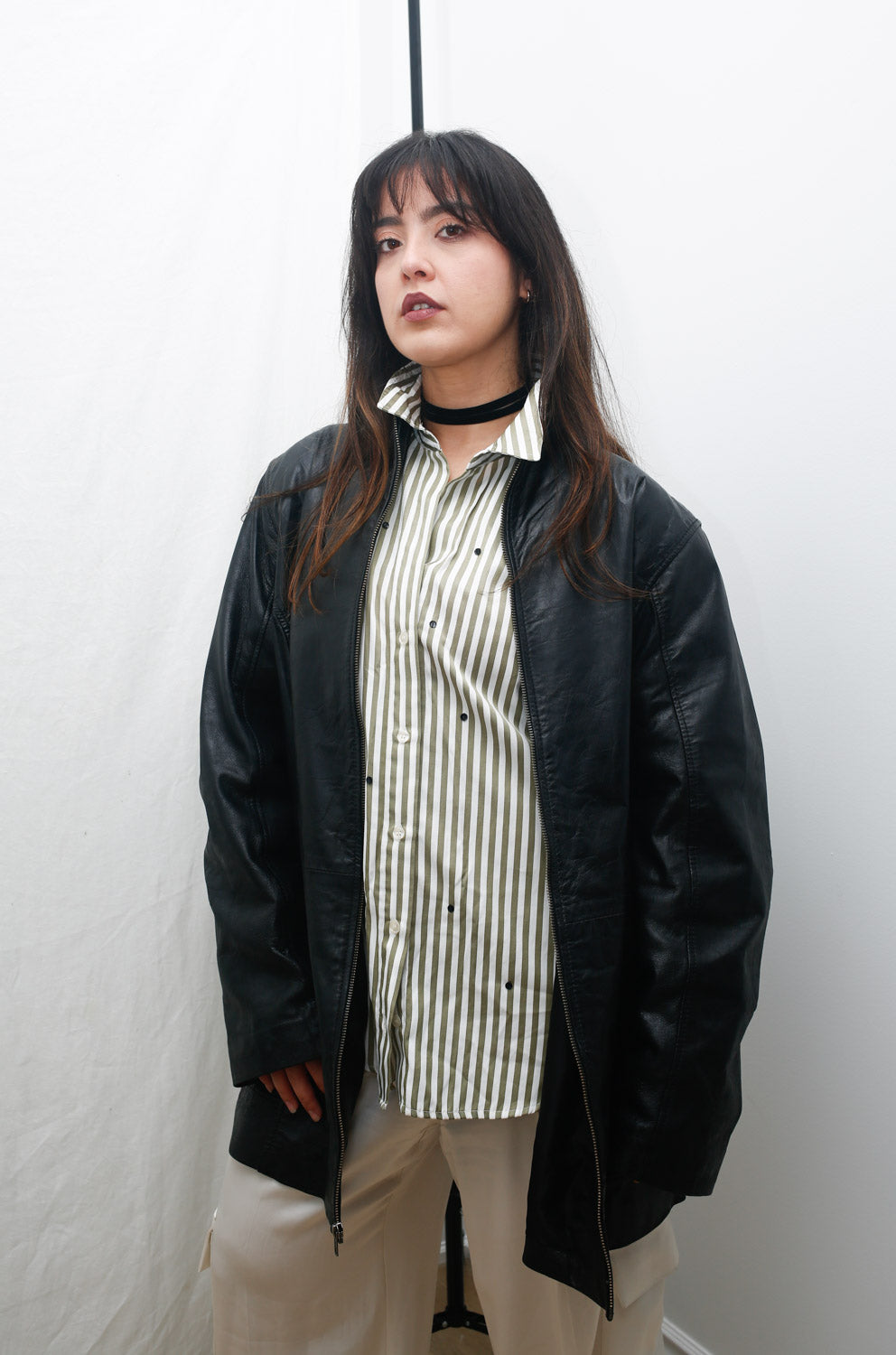 Jessica Black Jacket 100% Leather – Longline Minimal Fit