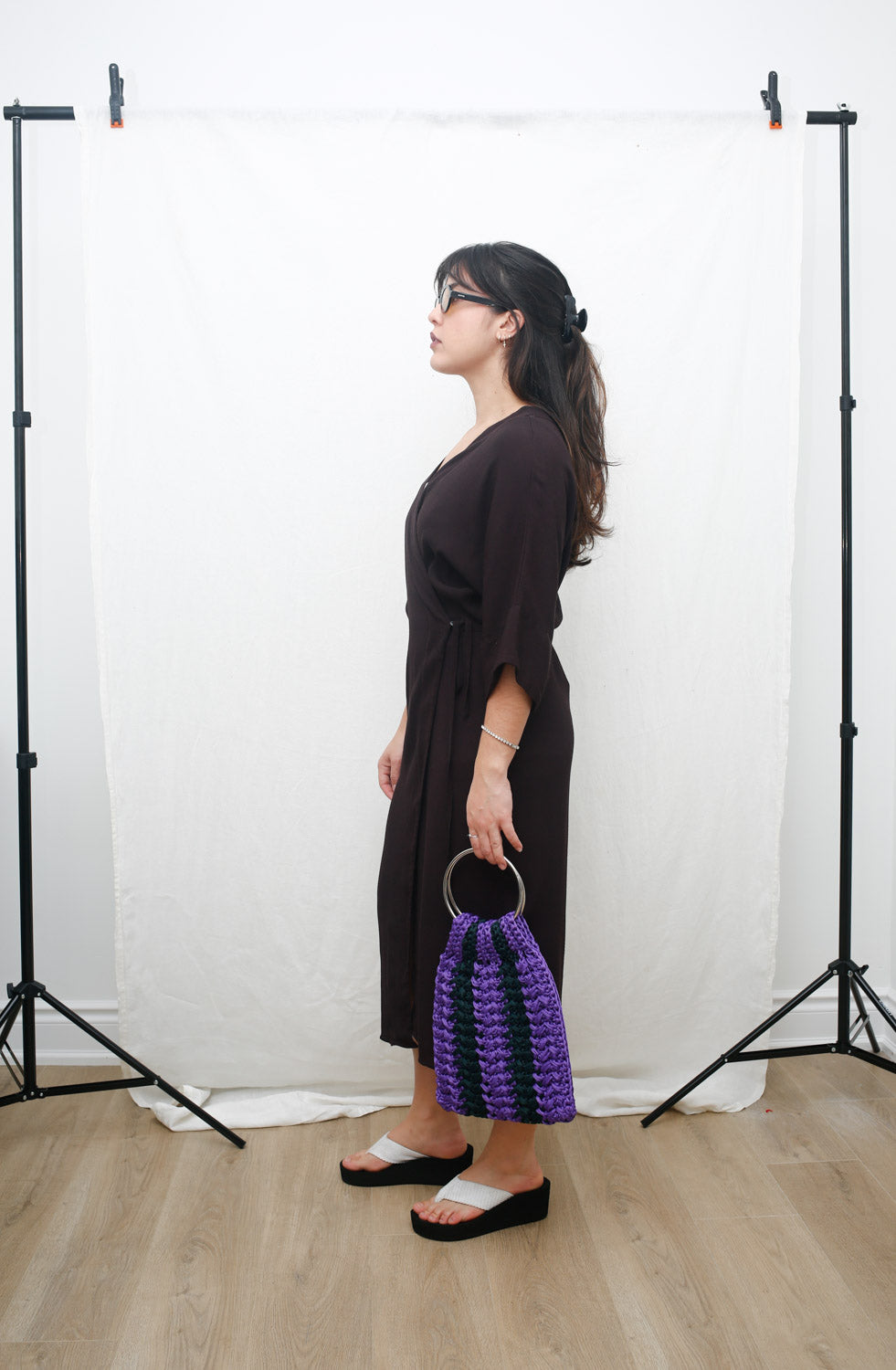 Vintage Black Wrap Dress / Kimono Cover-Up