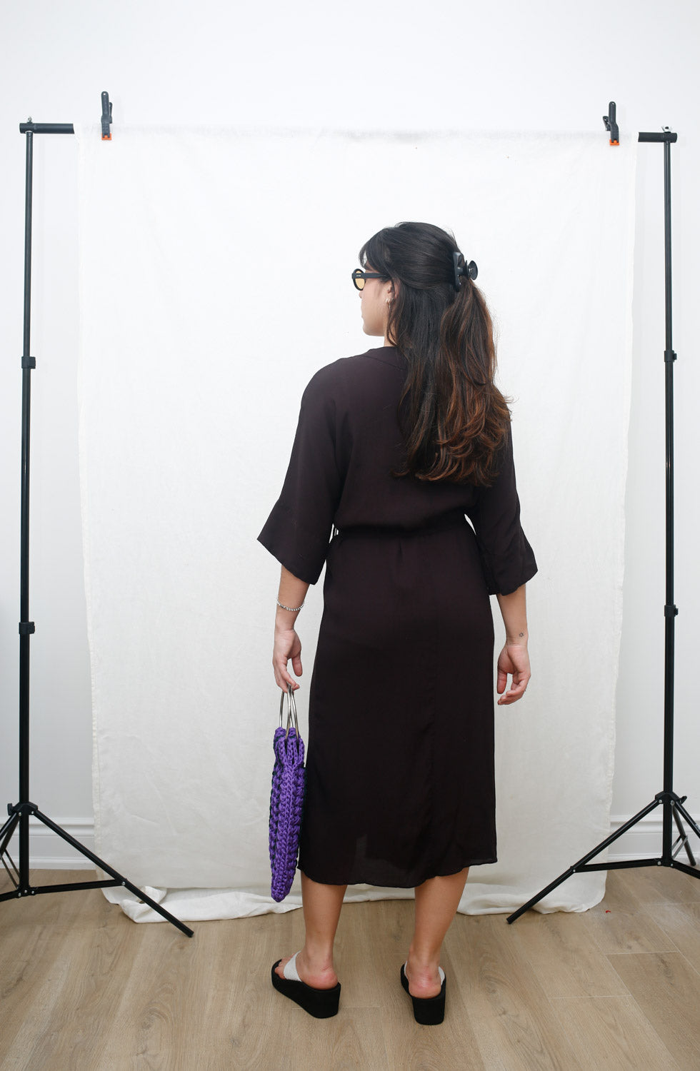 Vintage Black Wrap Dress / Kimono Cover-Up