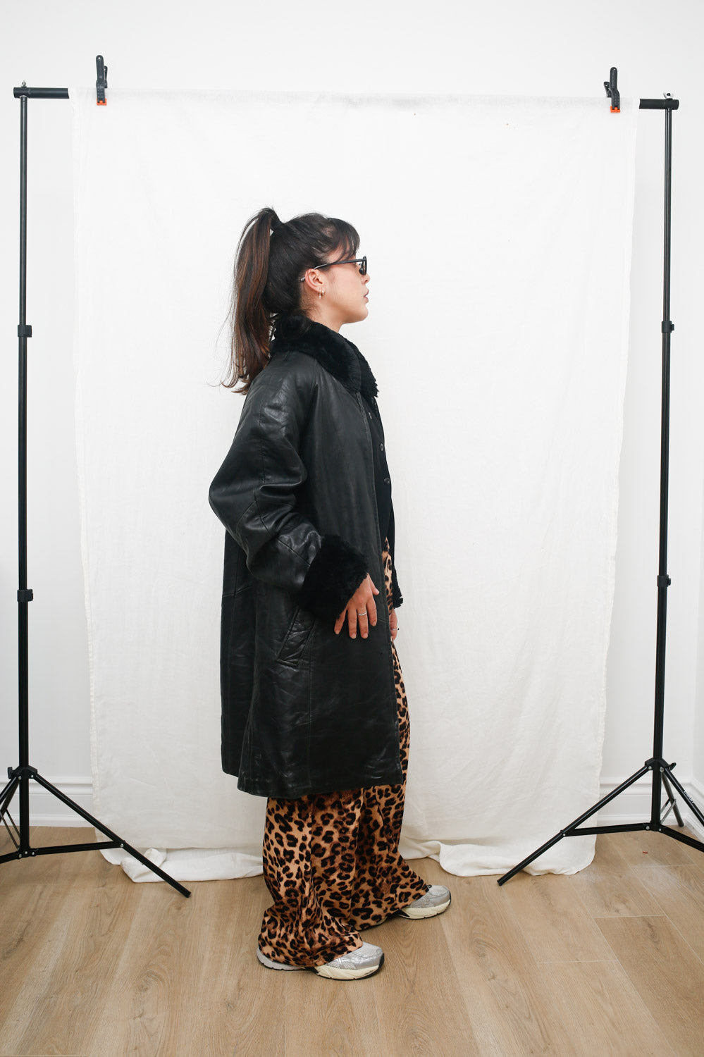 Danier 100% Leather Jacket––Faux Fur Trim