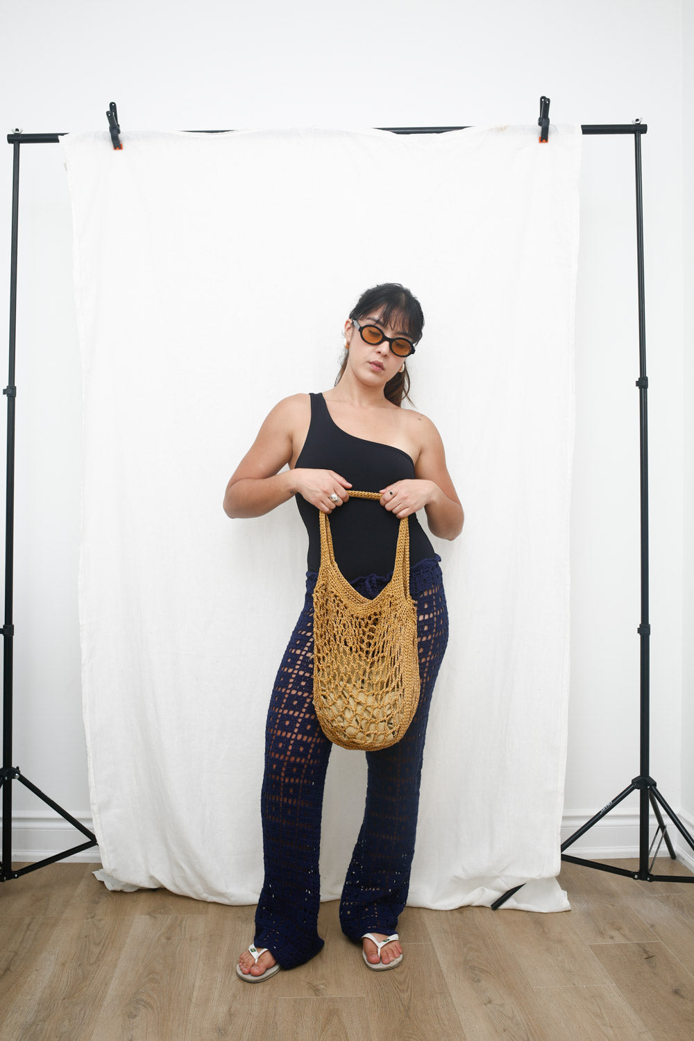 Handmade Mustard Crochet Market Bag