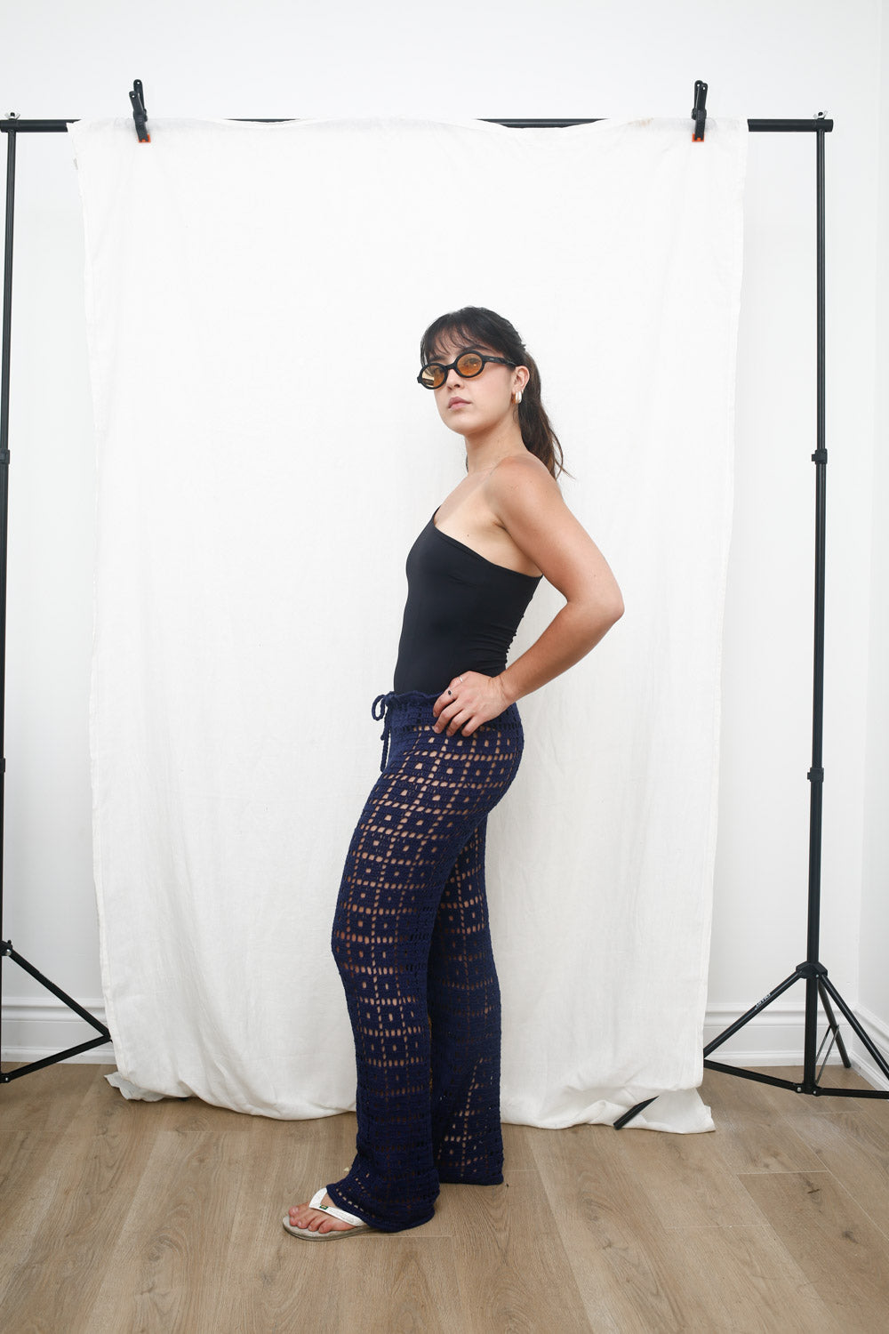 Handmade Navy Crochet Pants