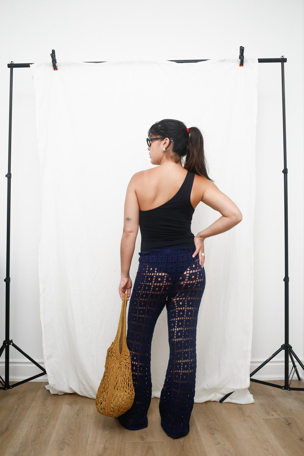 Handmade Navy Crochet Pants