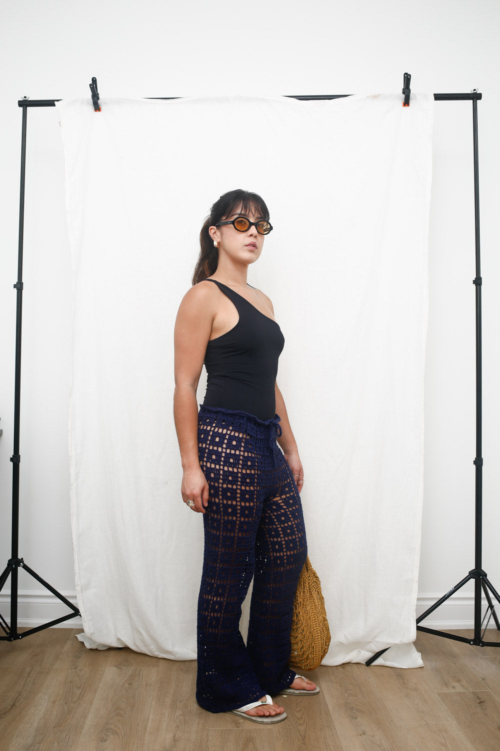 Handmade Navy Crochet Pants