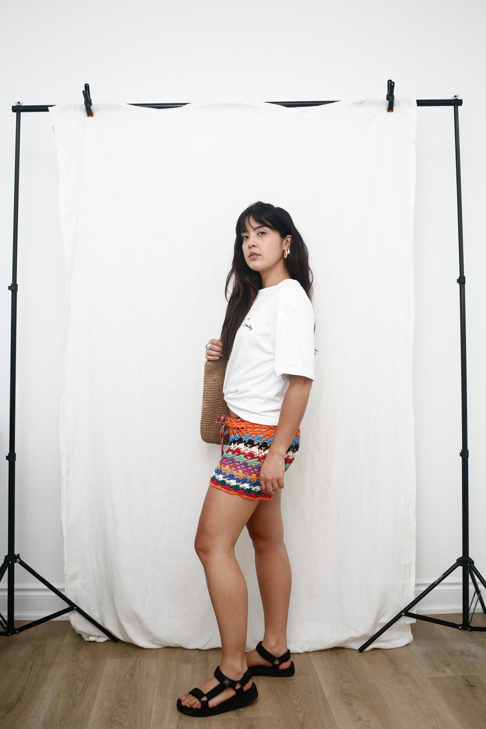 Handmade Multicolor Crochet Shorts
