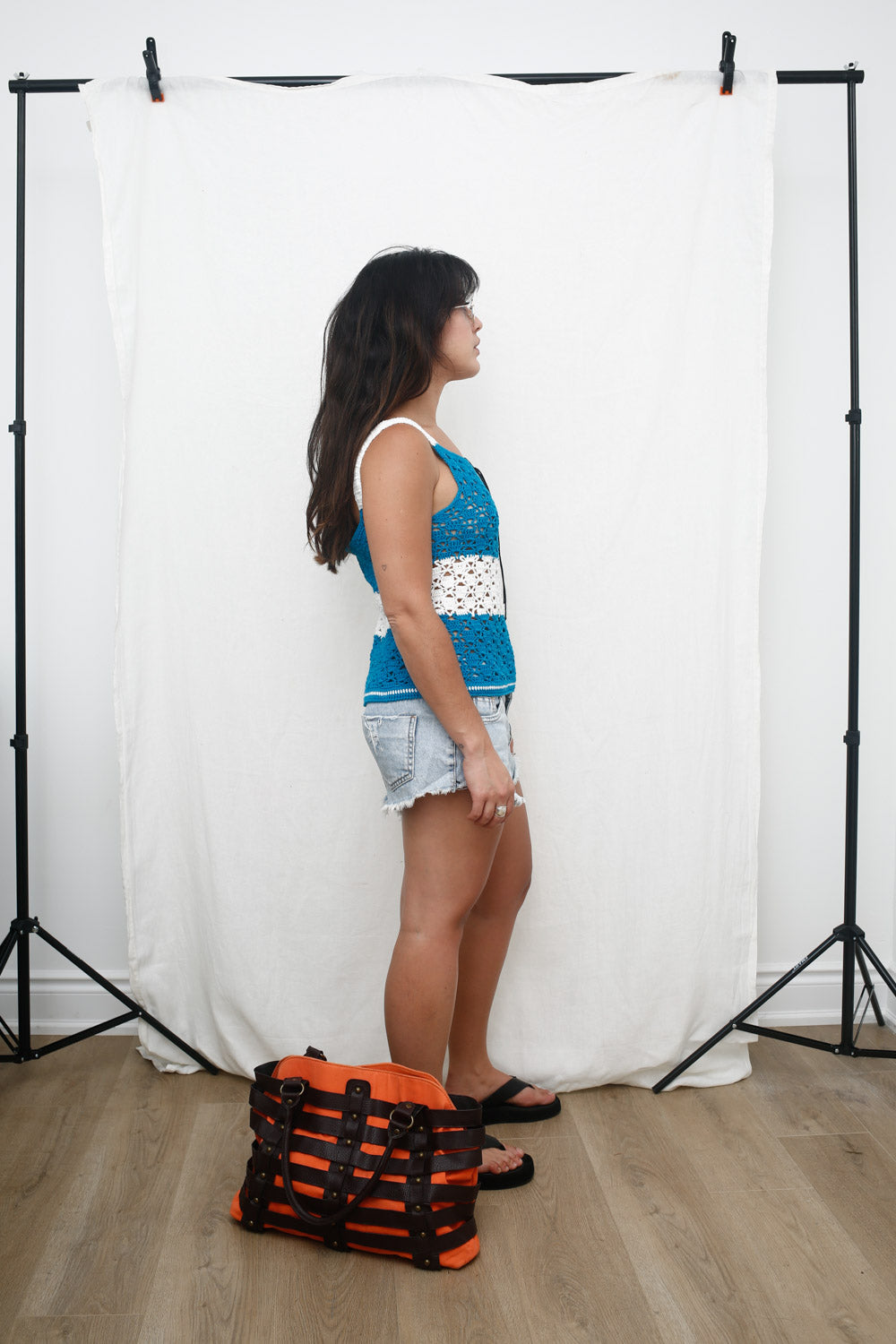 Handmade Blue & White Crochet Tank Top