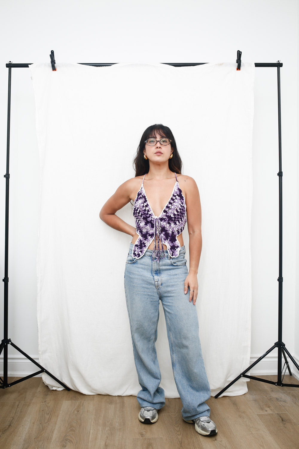 Purple Butterfly Crochet Top 🦋