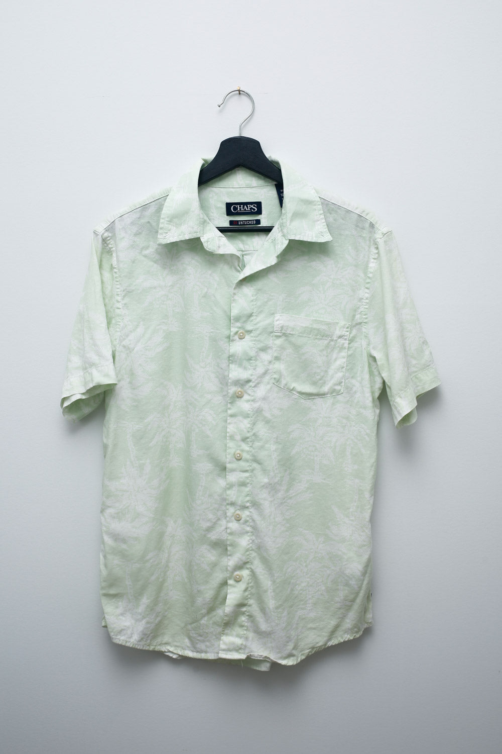 Mint Green Chaps Palm Print Shirt – Size S