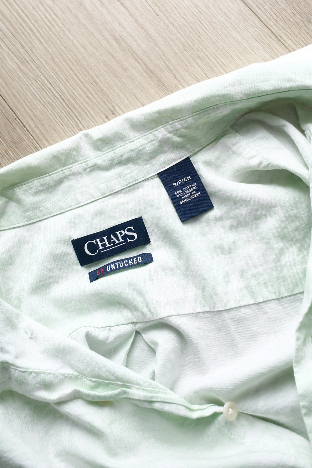 Mint Green Chaps Palm Print Shirt – Size S
