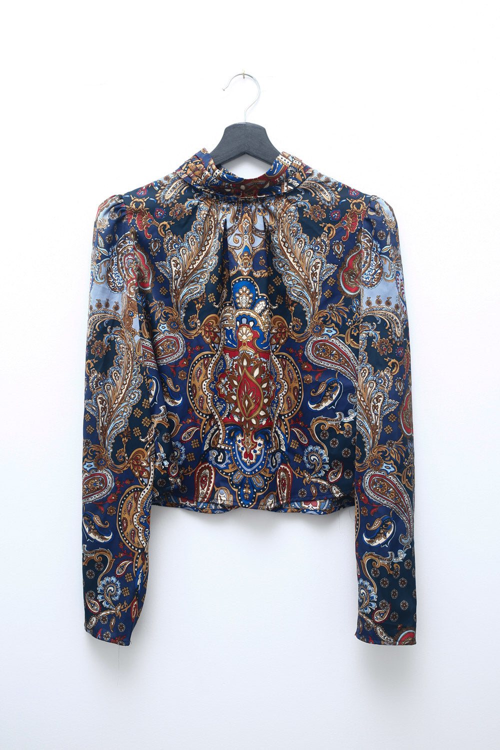 Rachel Zoe Vintage-Inspired Satin Paisley Blouse – Size S