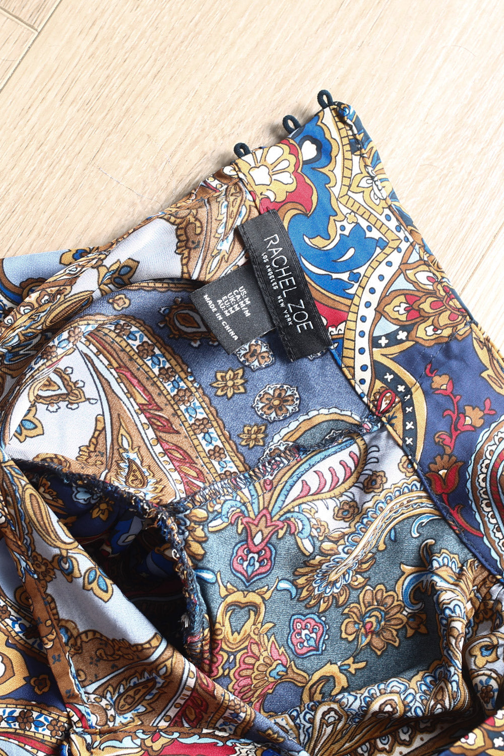 Rachel Zoe Vintage-Inspired Satin Paisley Blouse – Size S