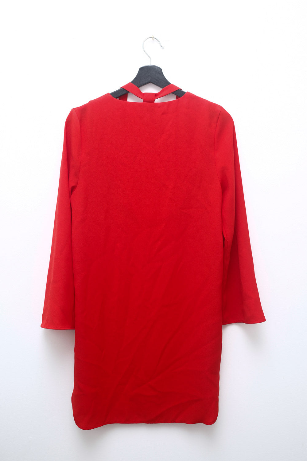Topshop Bold Red Tie-Neck Mini Dress – Size US 6