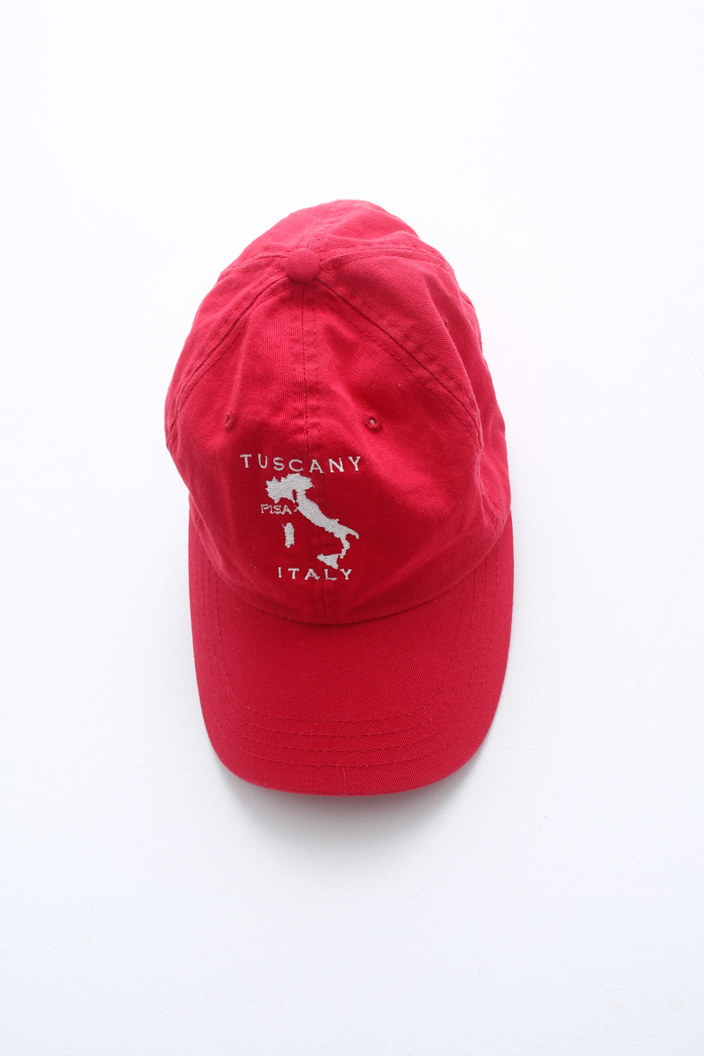 Vintage Tuscany Italy Embroidered Cap – Bright Red