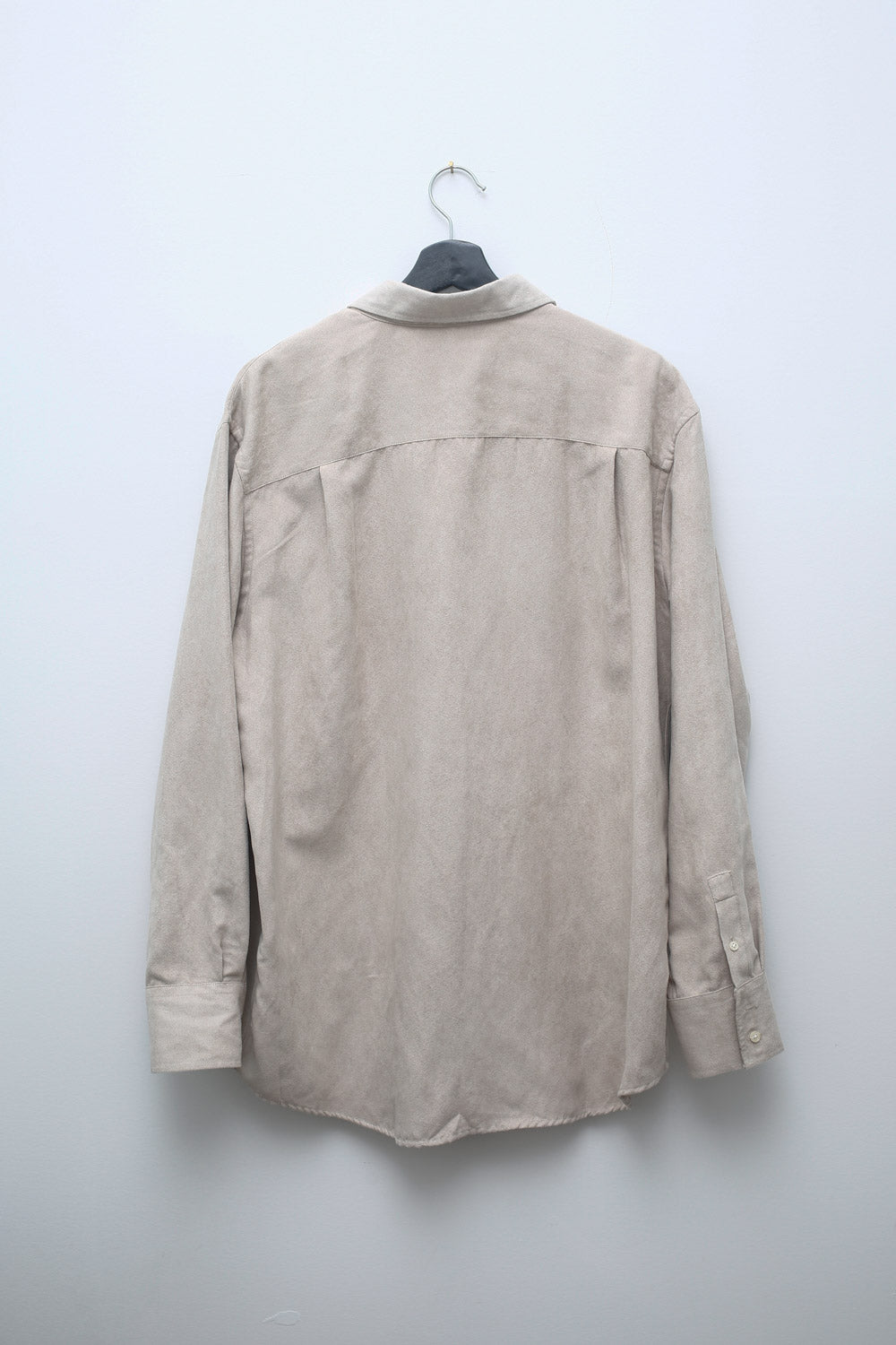 T.Y.M Beige Faux Suede Long Sleeve Shirt – Size M