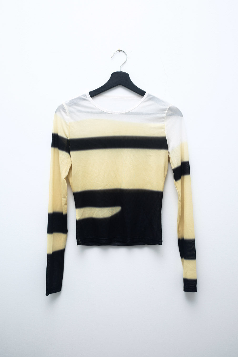 Sheer Long Sleeve Gradient Mesh Top