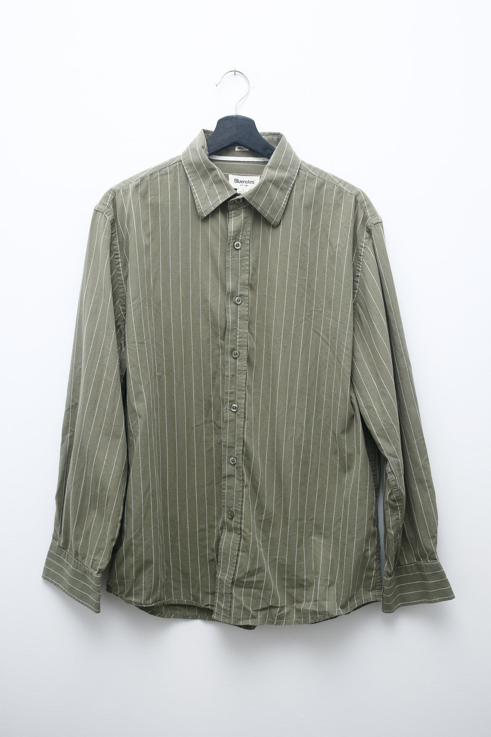 Bluenotes Olive Striped Button-Up – Size L