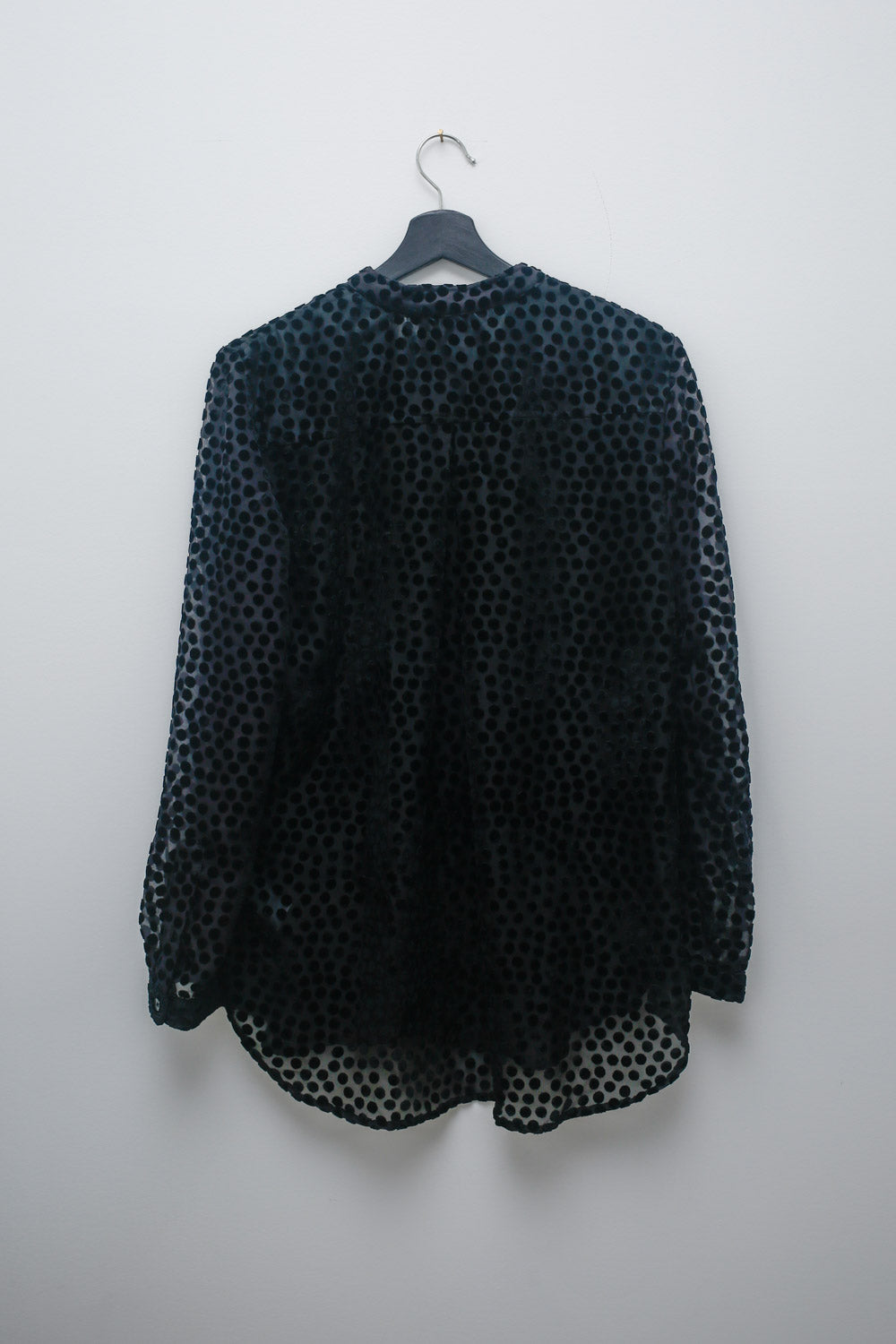 Sheer Velvet Polka-Dot Button-Up – IMNYC
