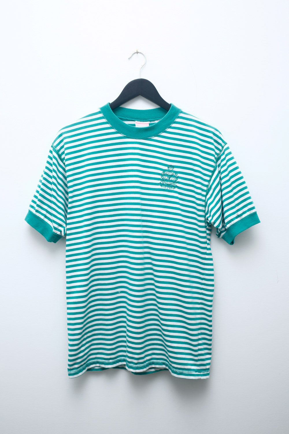 Teal & White Striped Graphic Tee – nextuser