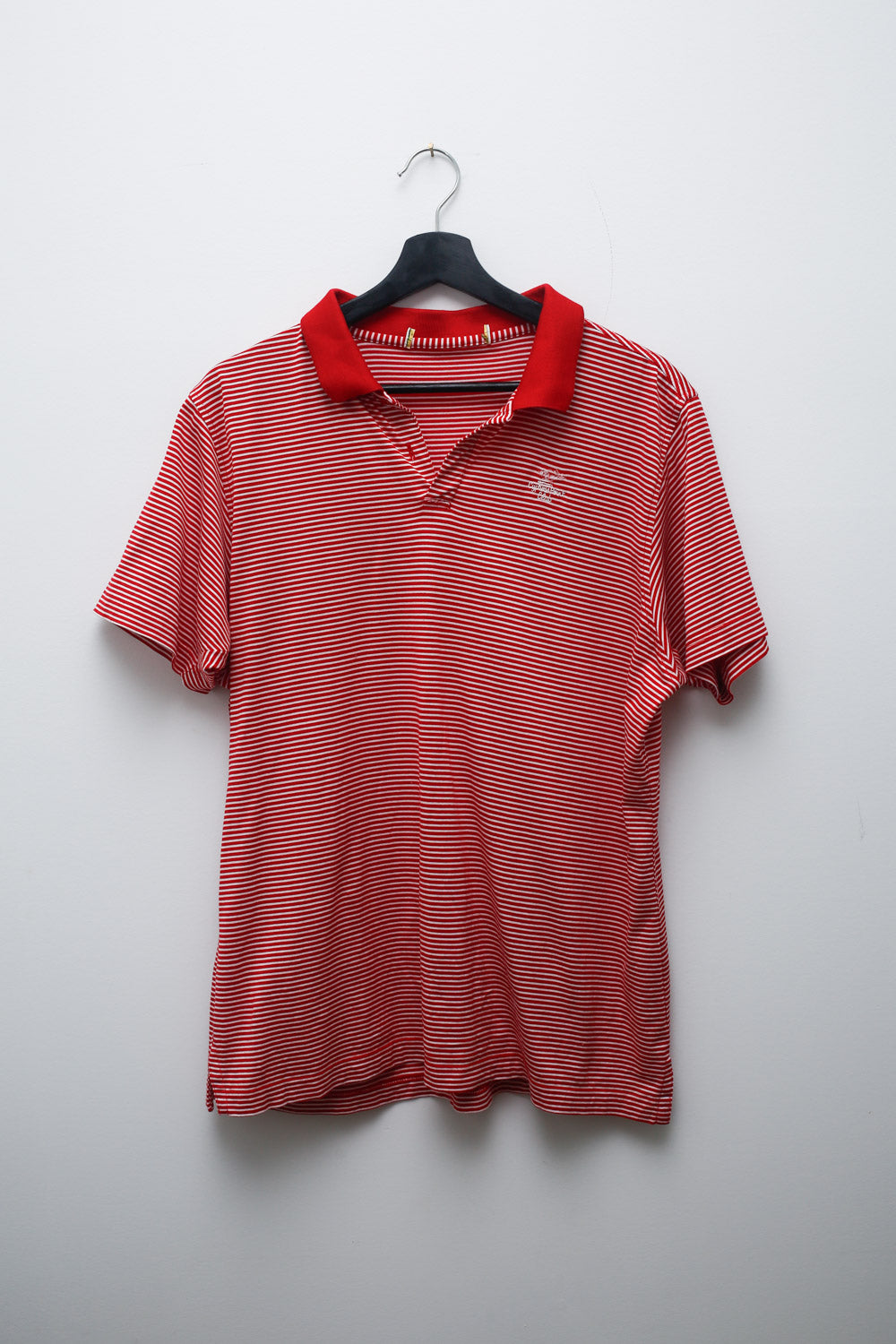 Vintage Red & White Striped Polo Shirt