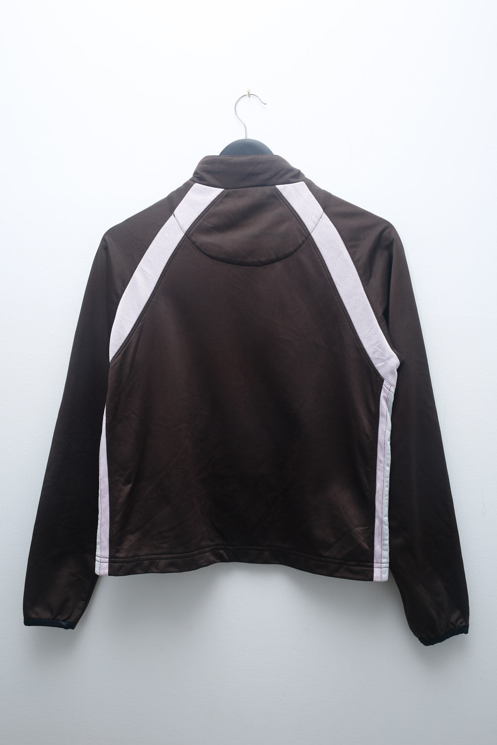Wilson Brown Track Jacket – Retro Zip-Up with Pink Contrast Panels