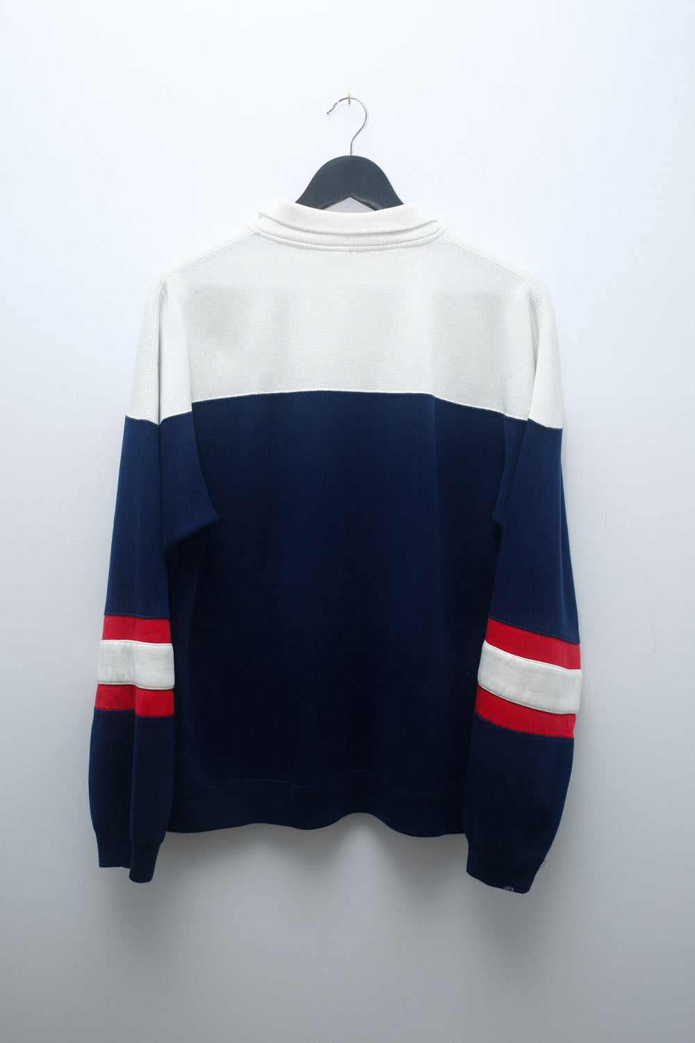 Vintage 90s Rugby Polo Sweater – Navy, Red & White Striped Long Sleeve