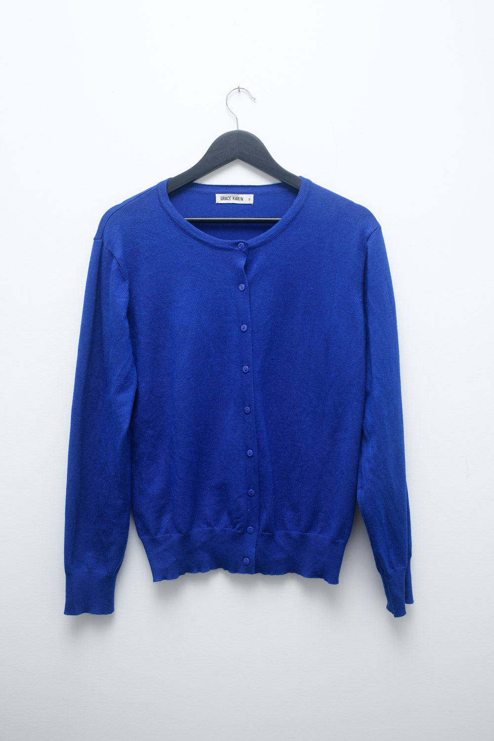Classic Royal Blue Button-Up Cardigan – Grace Karin Knitwear
