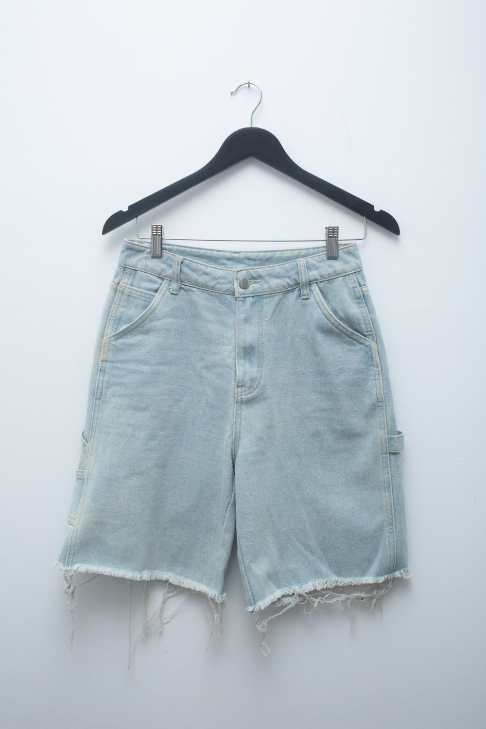 Light Wash Denim Carpenter Shorts – Distressed Y2K Cut-Offs