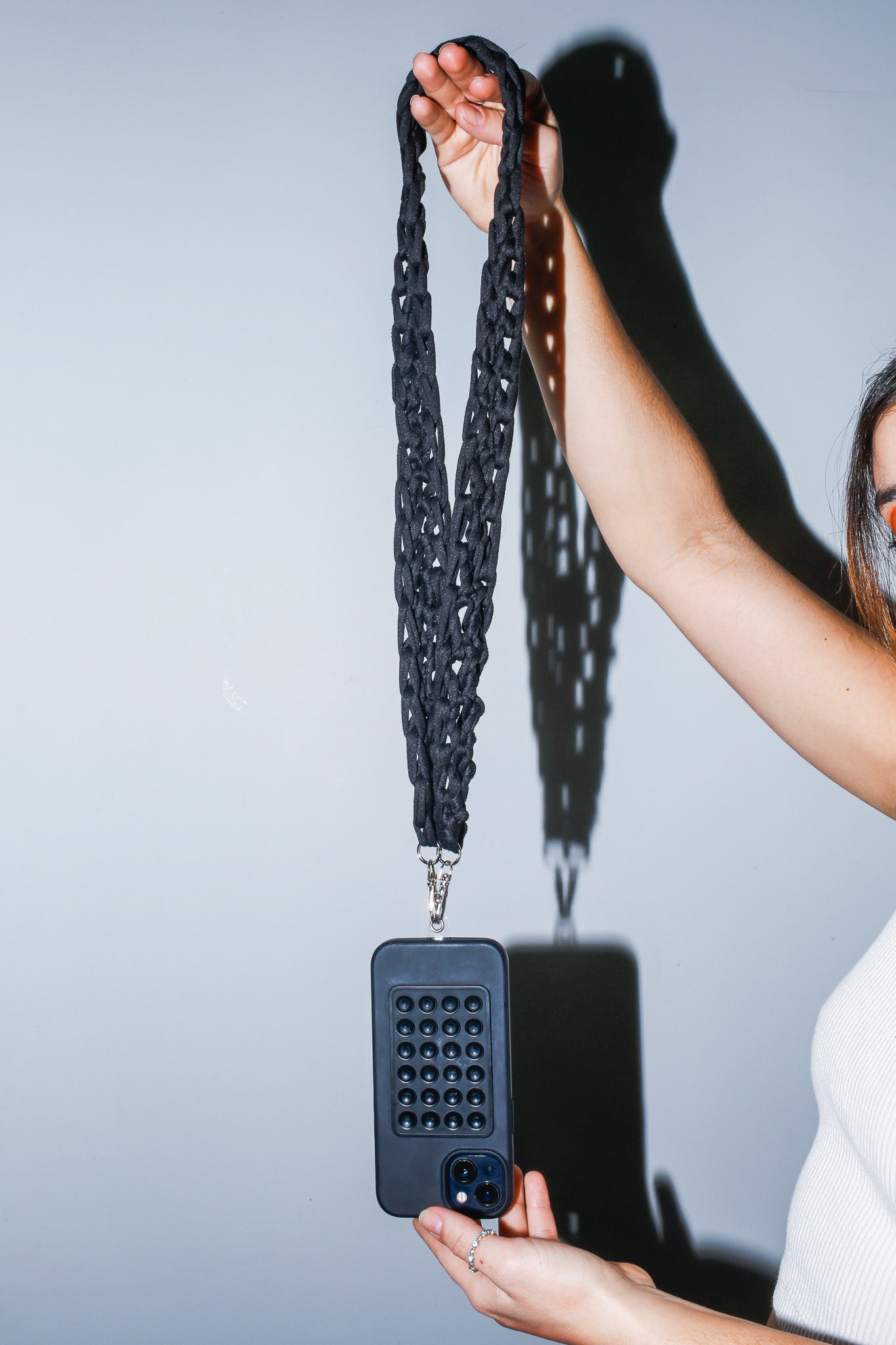 nextuser Handmade Crochet Collection—Black Phone Strap