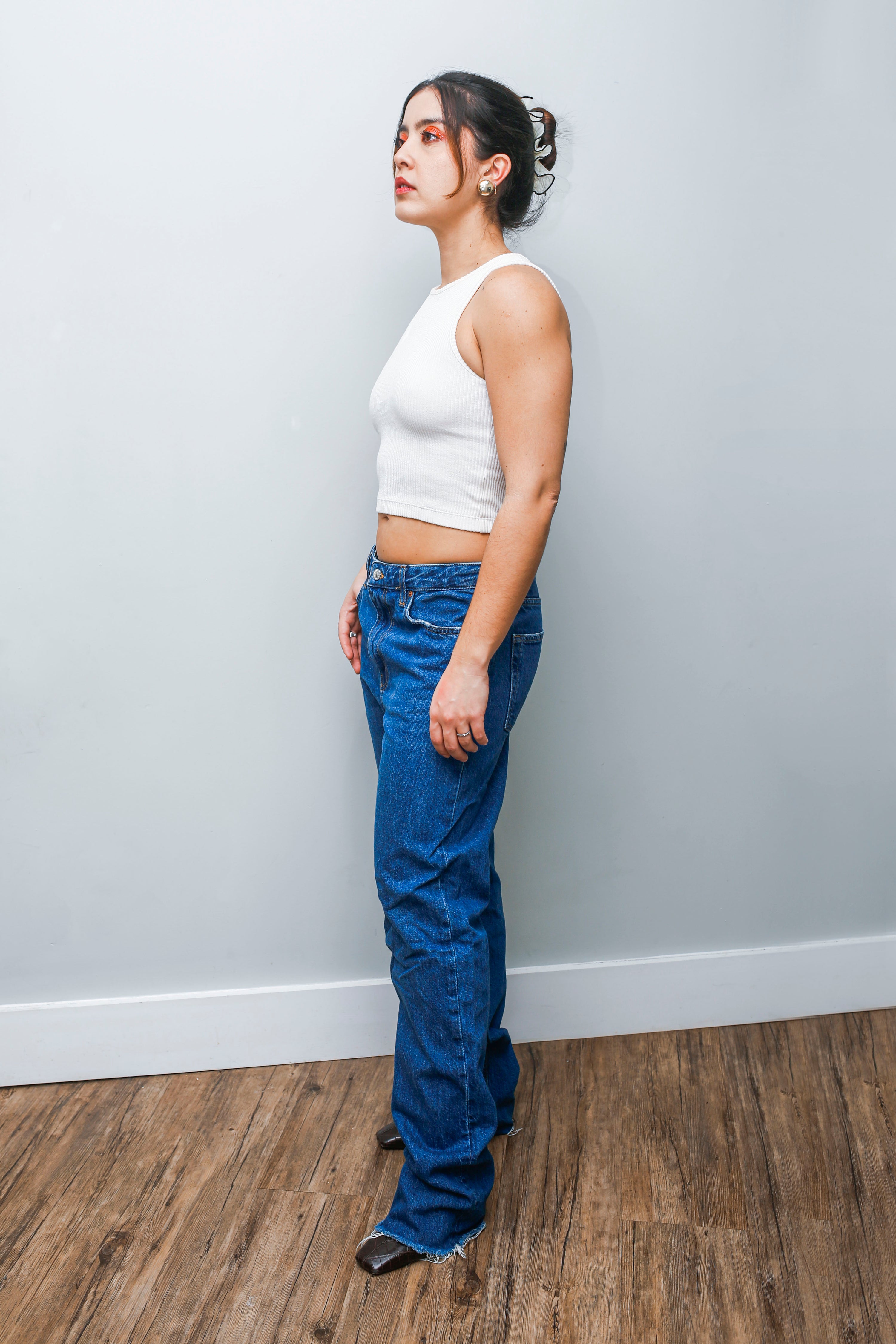 Denim Jeans with Raw Hem