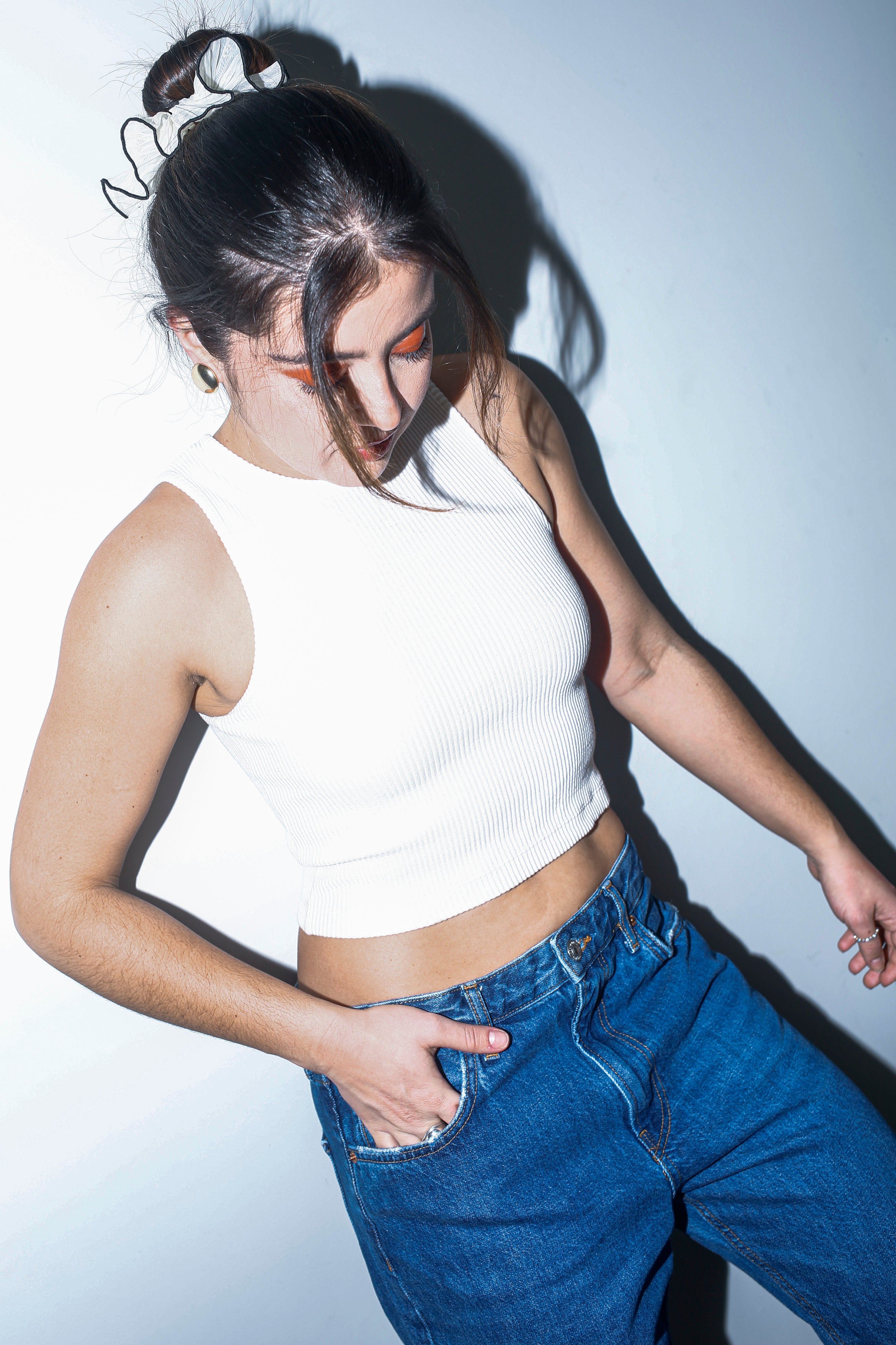 Denim Jeans with Raw Hem