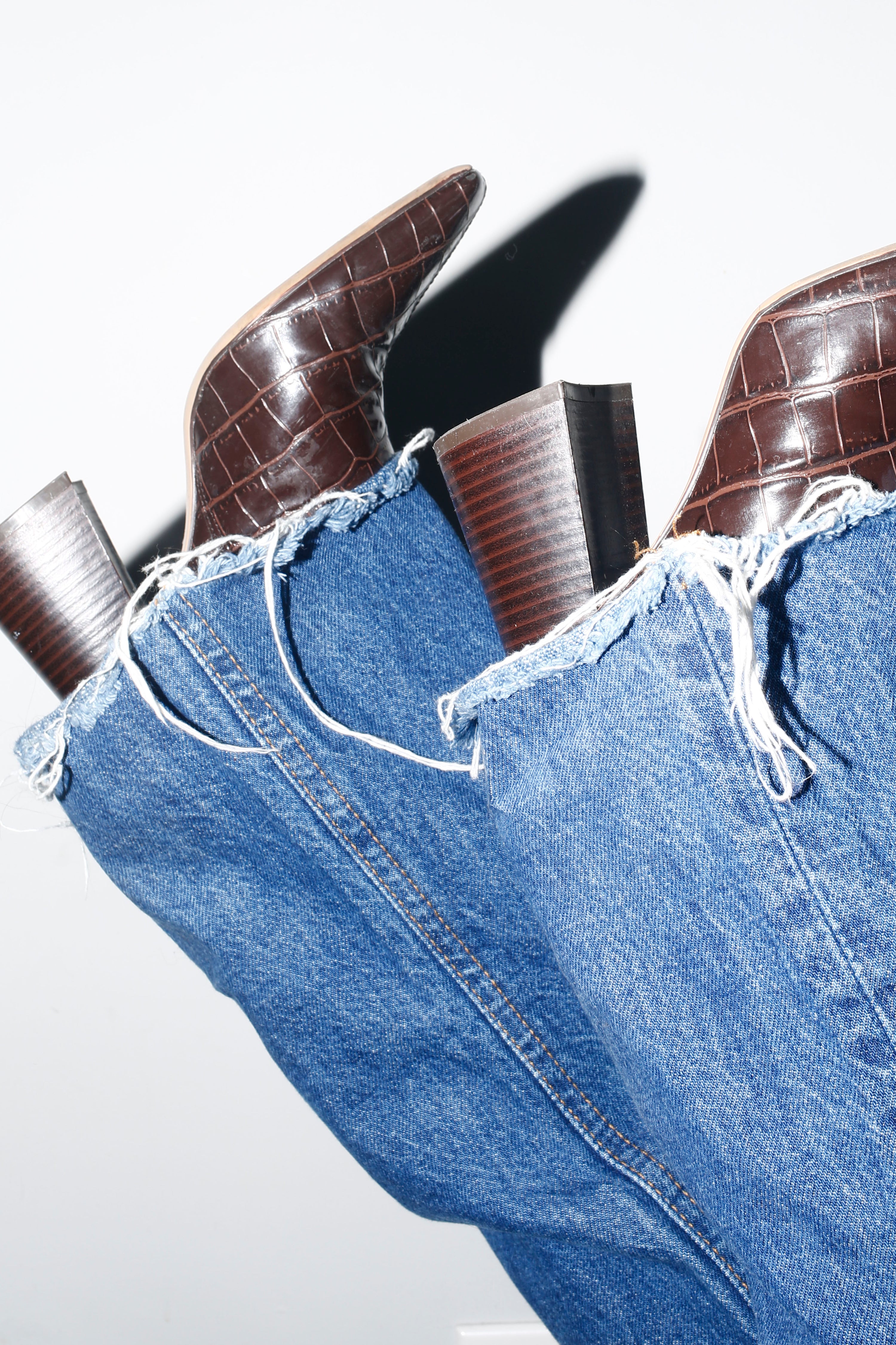 Denim Jeans with Raw Hem