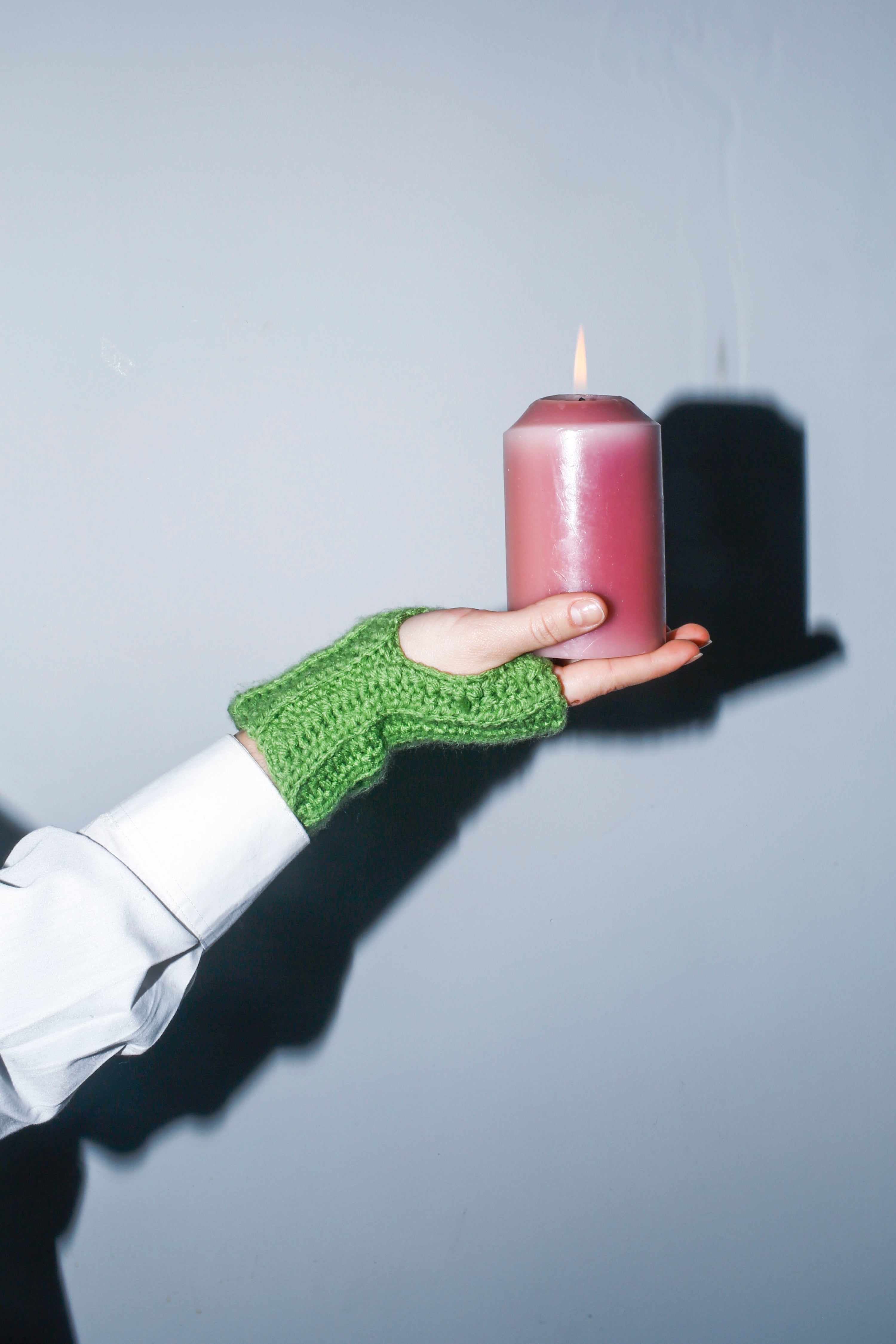 nextuser Handmade Crochet Collection—Green Handwarmers