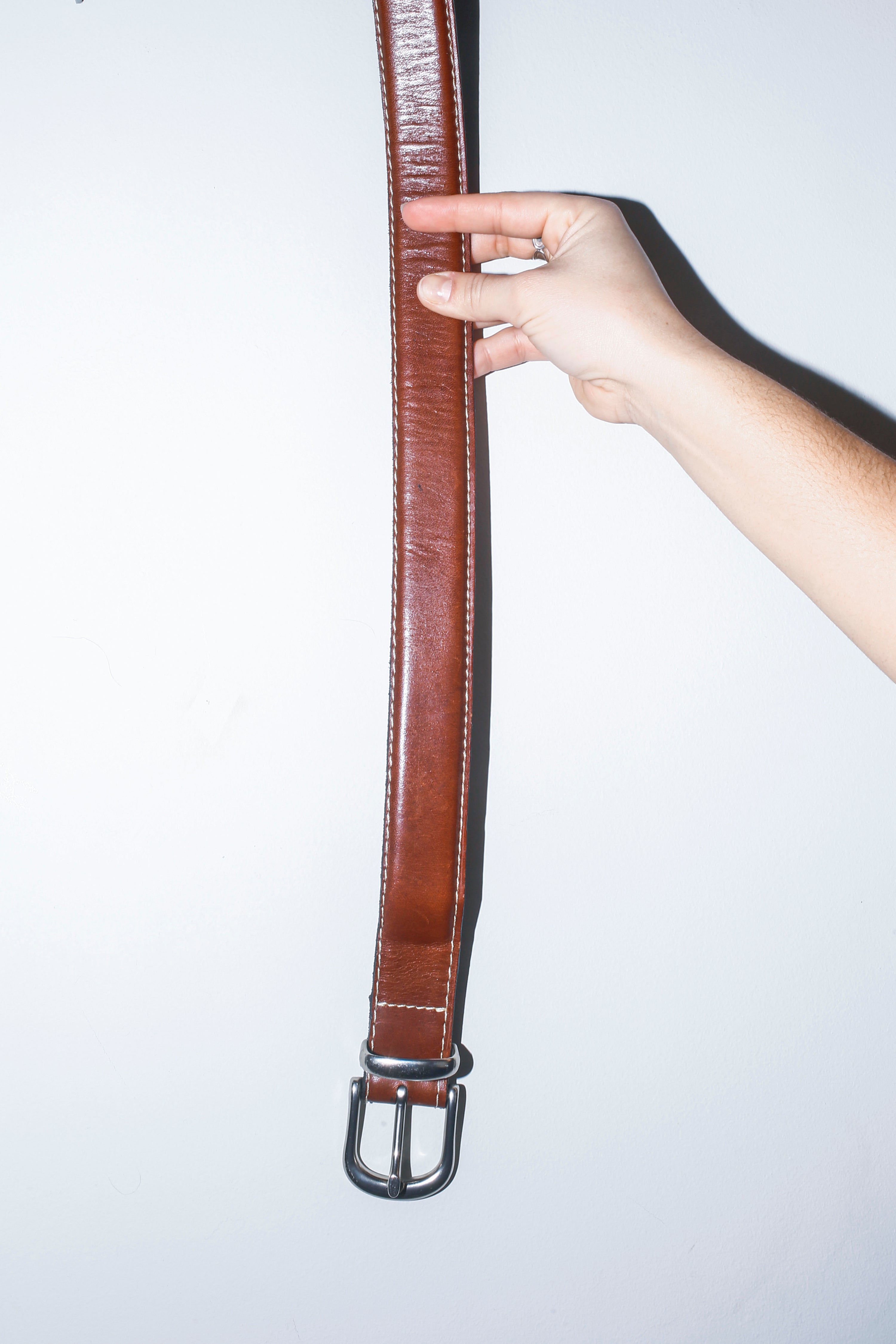 Vintage Brown Leather Belt