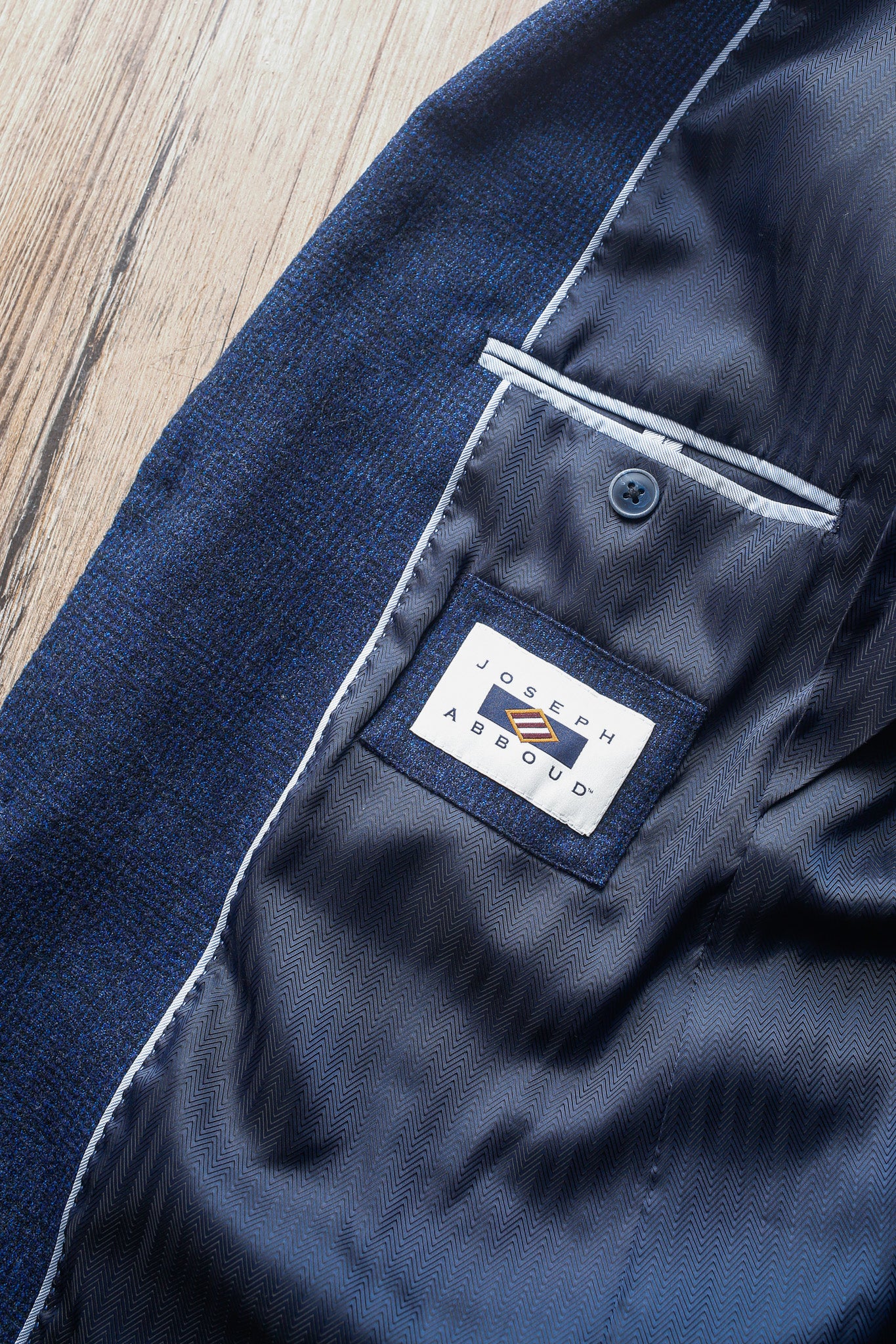 Classic Navy Blue Textured Blazer
