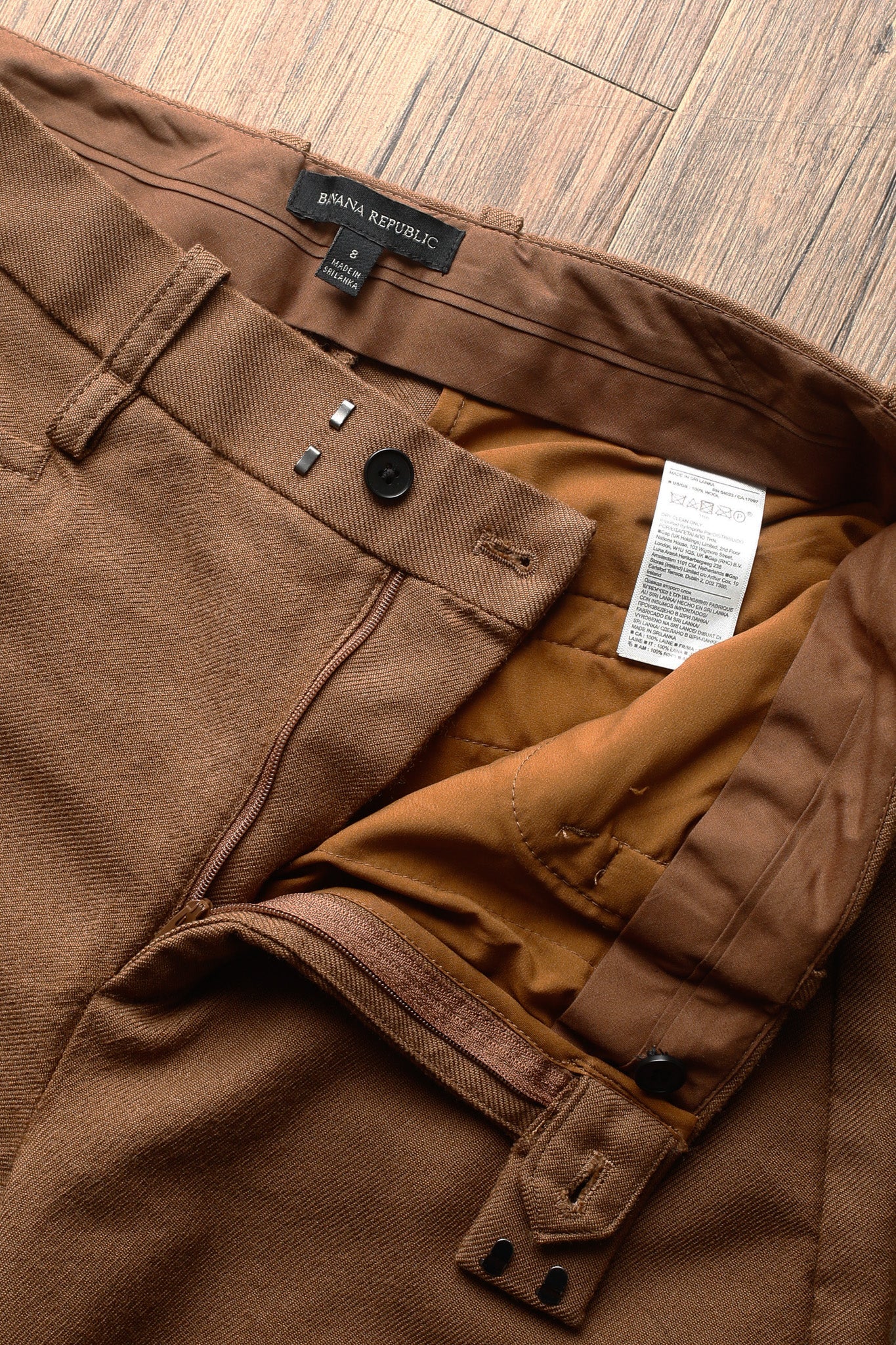 Brown High-Waisted Workwear Pants