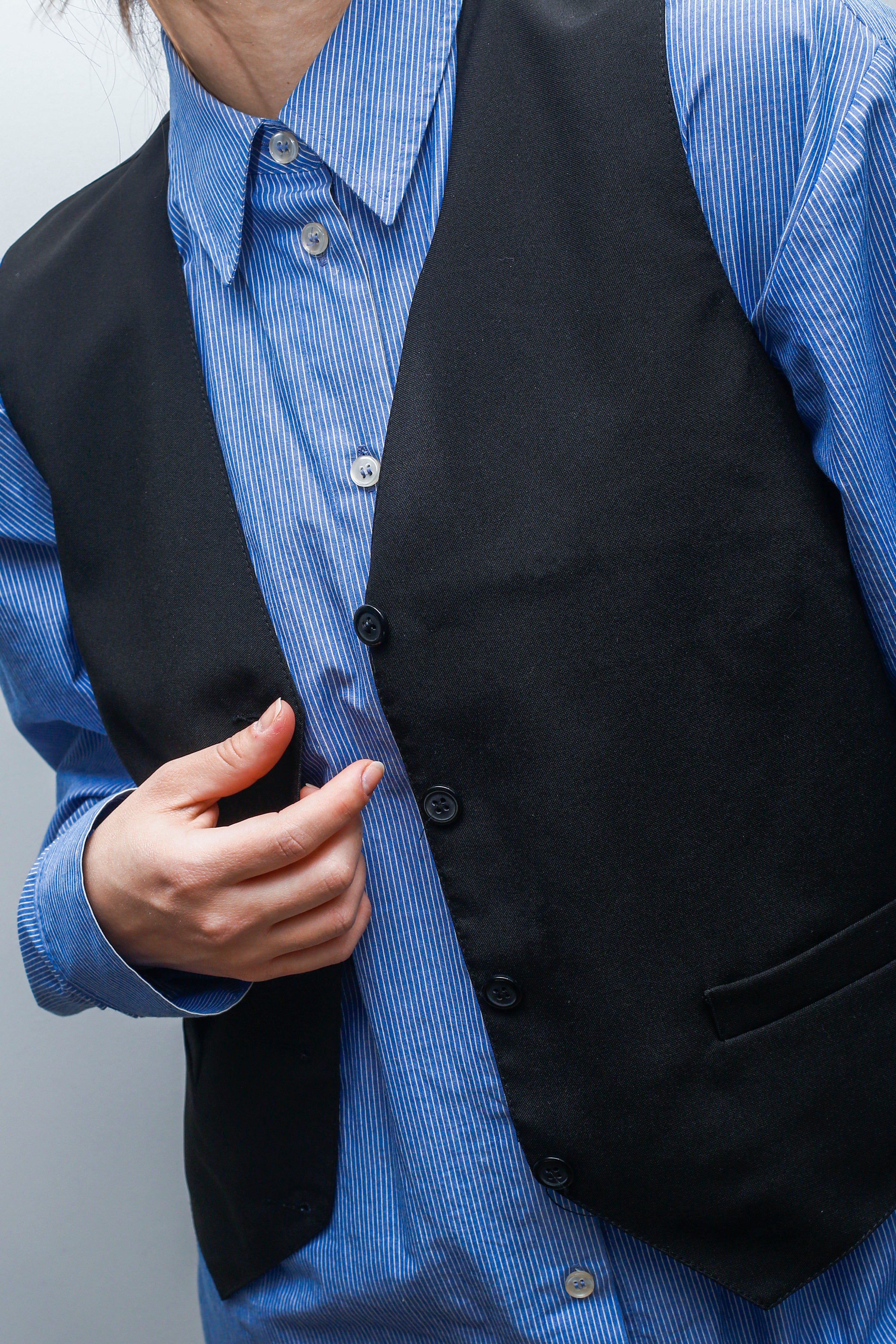 Classic Black Dress Vest—Formal Waistcoat