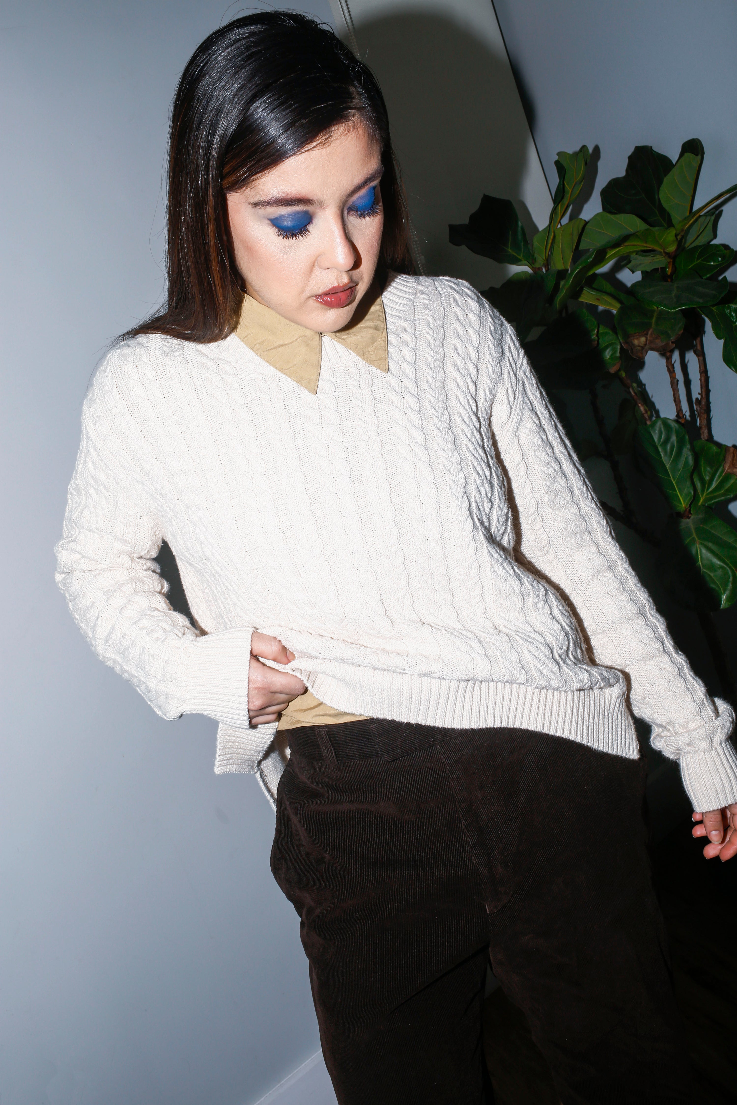 Cream Cable Knit Sweater