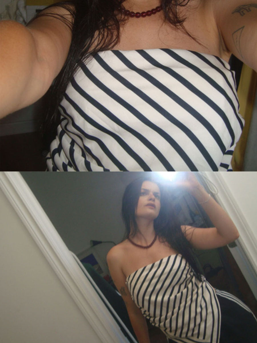 Black & White Striped Triangle Top