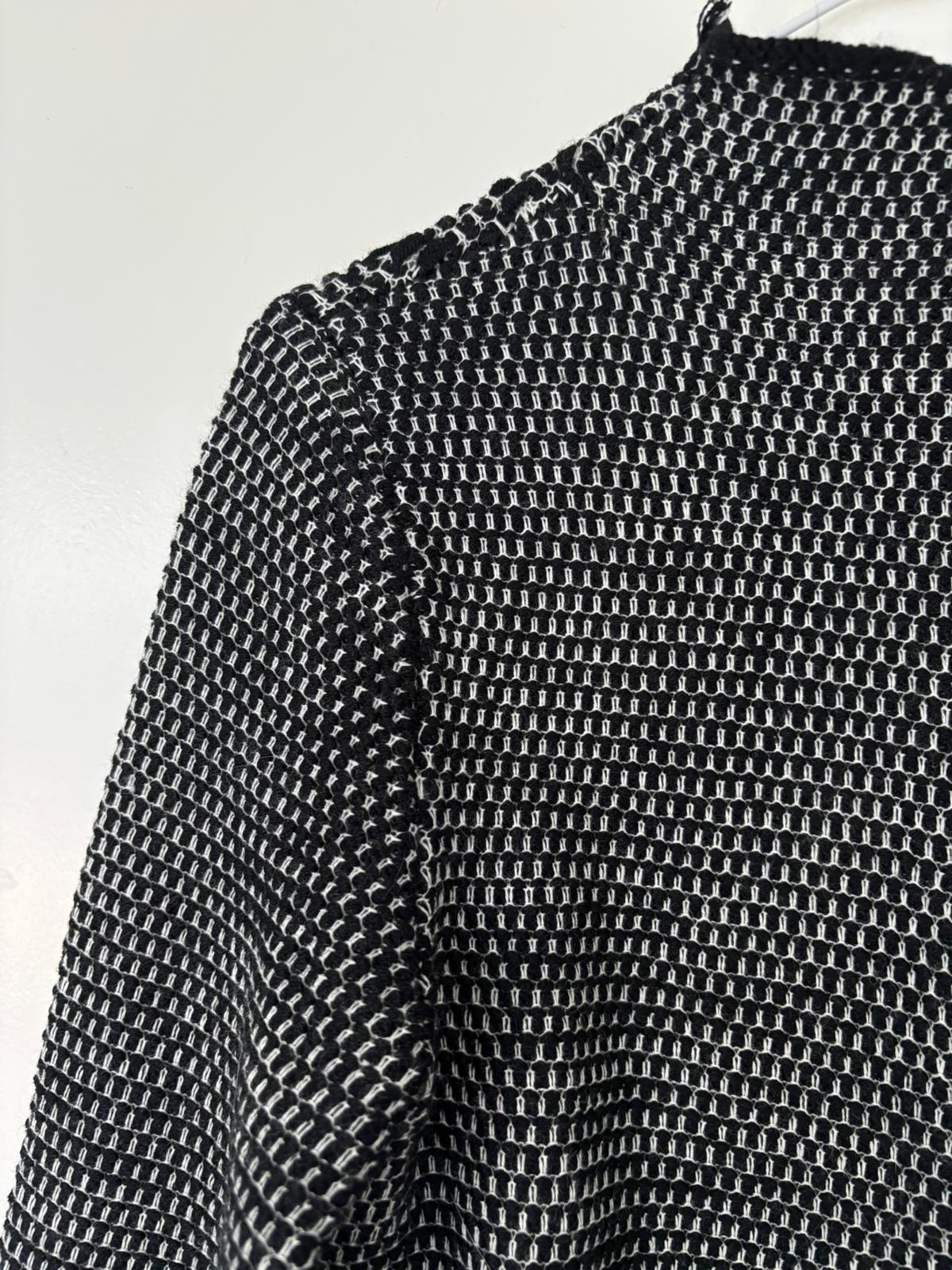 Black and white patterned fabric on a white background