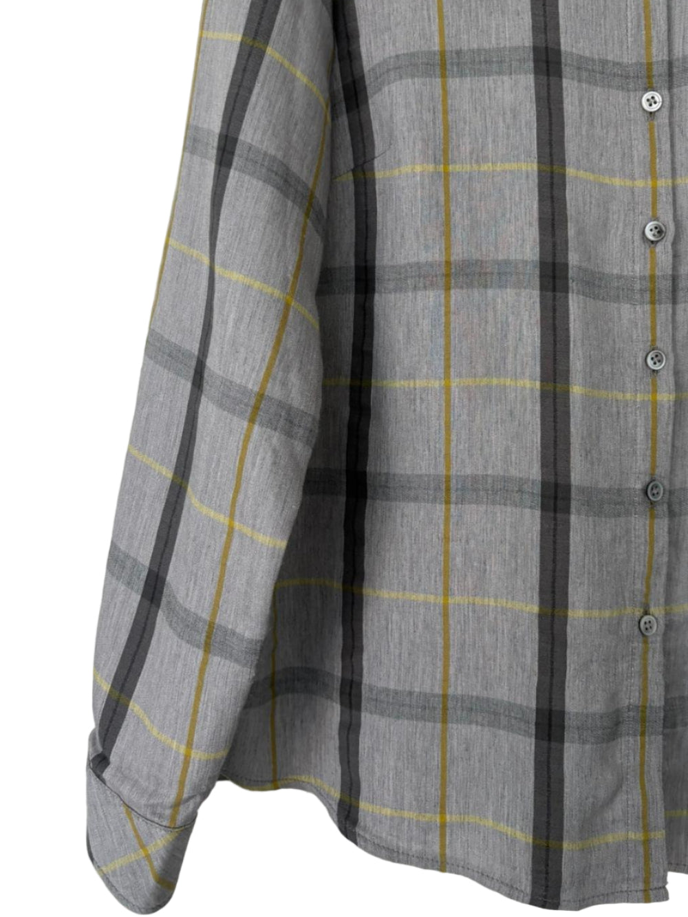 Bianca Grey Long Sleeve Button-Down Shirt size S