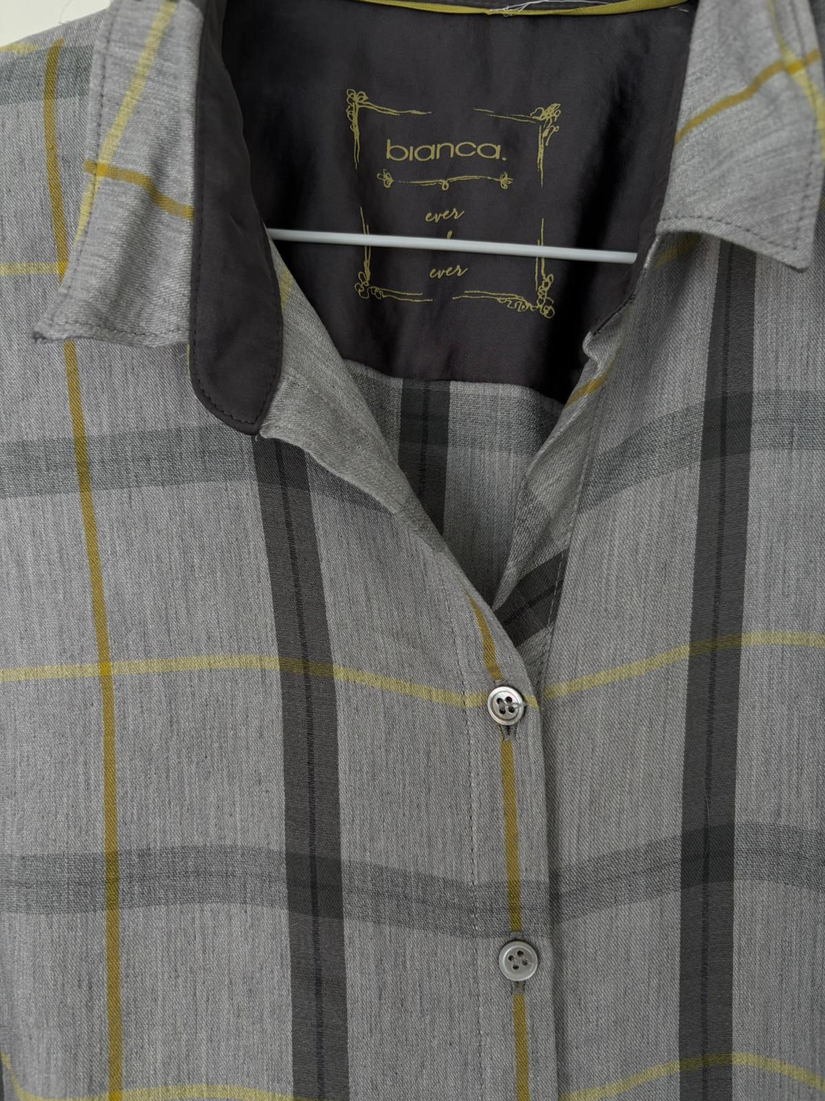 Bianca Grey Long Sleeve Button-Down Shirt size S